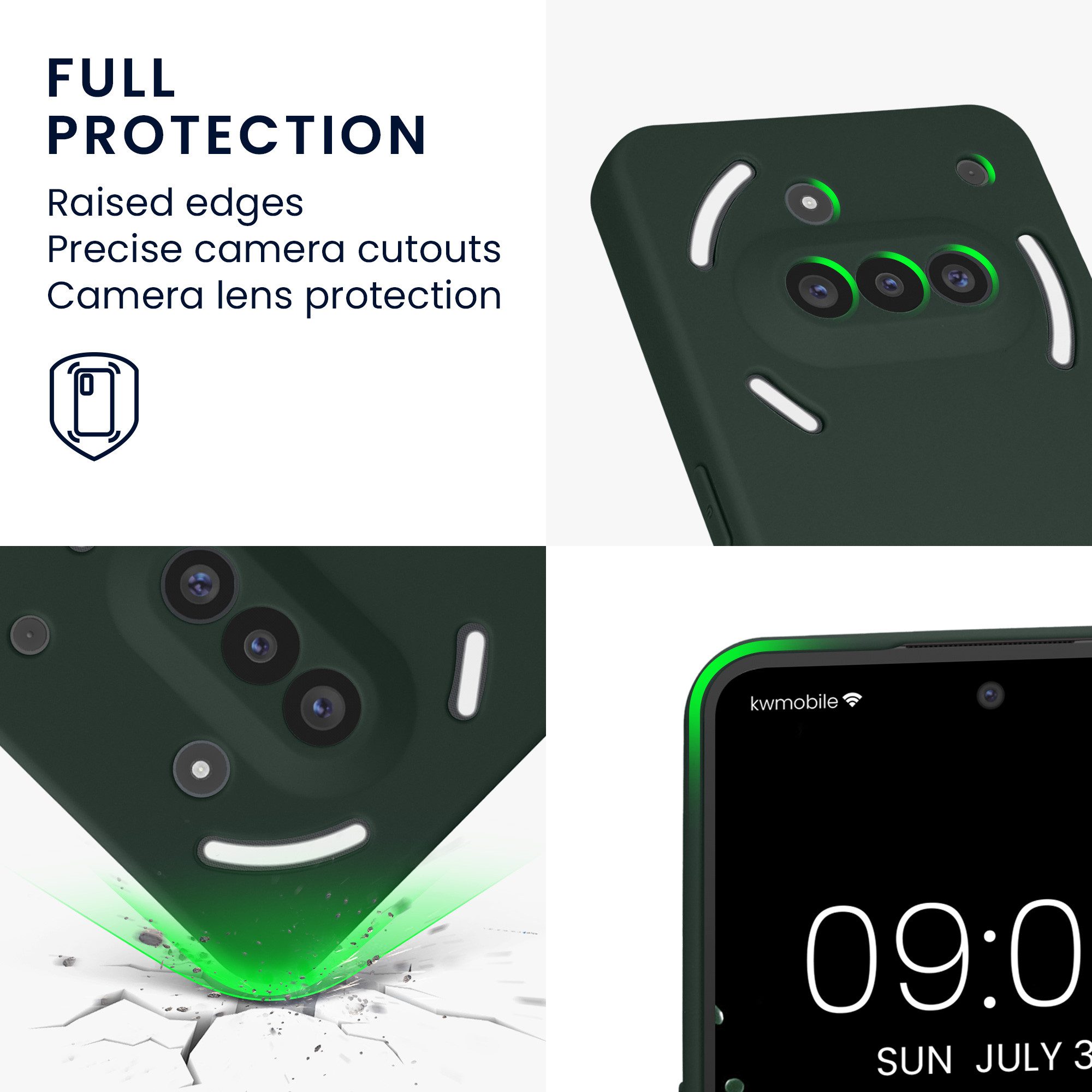 kwmobile Smartphone-Hülle Handyhülle für Nothing Phone 3a Hülle, Weiches Handy Silikon Case - Schutzhülle Cover