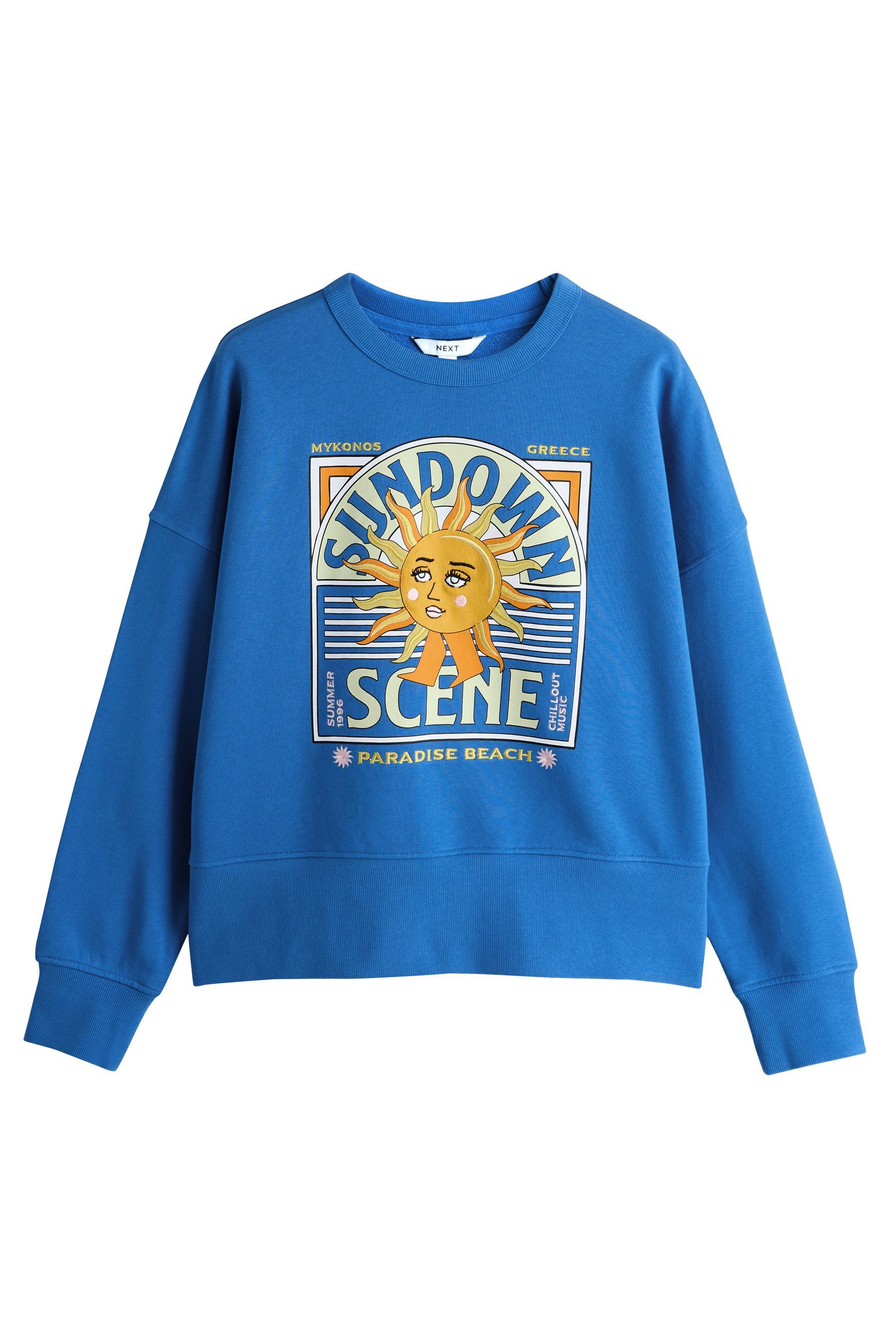 Next Sweater Rundhalssweatshirt mit Grafik (1-tlg)