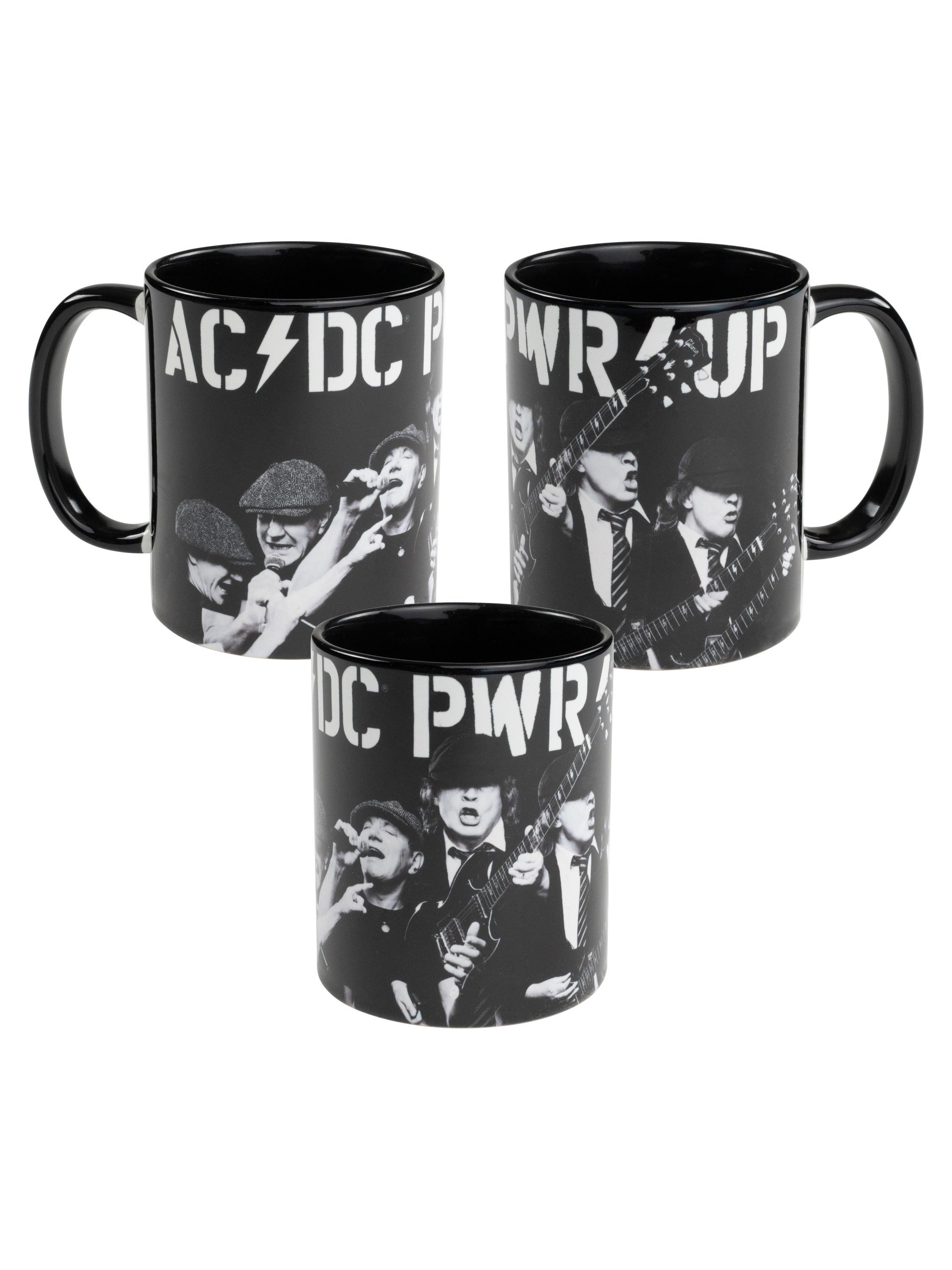 United Labels® Tasse AC/DC Tasse PWR/UP Kaffeetasse Becher Kaffeebecher 320 ml, Keramik