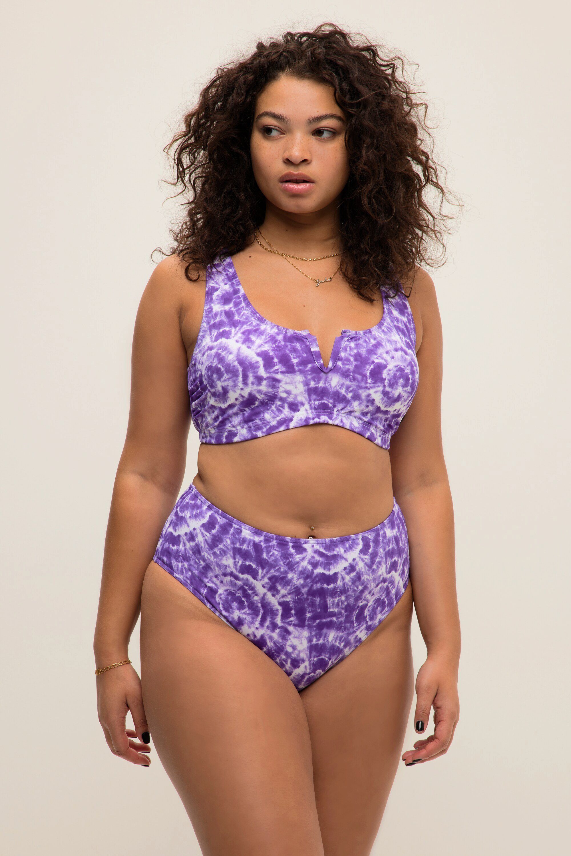 Studio Untold Bikini-Slip High violett Slip Print Batik Waist