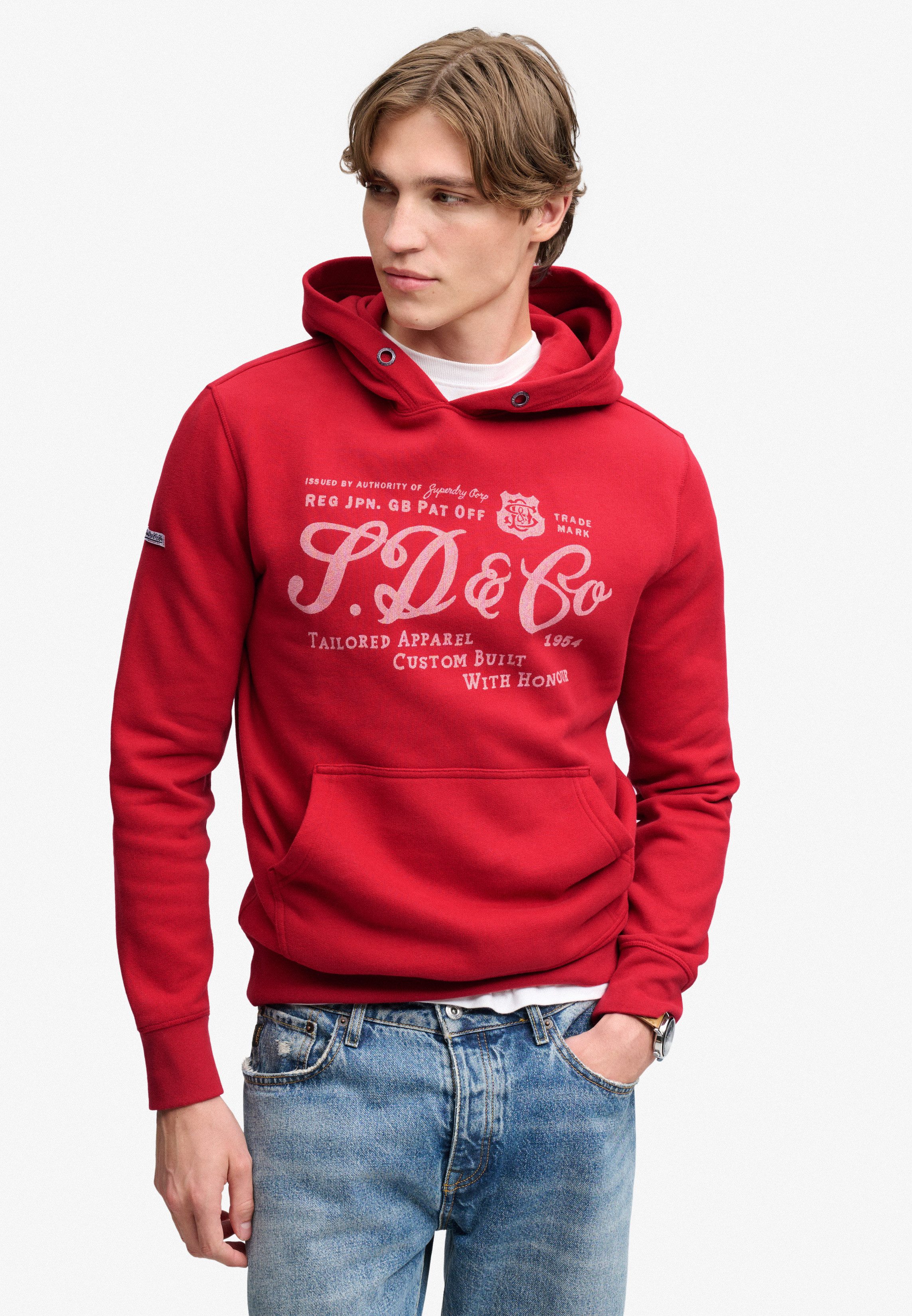 Superdry Kapuzensweatshirt VINTAGE SCRIPT HOOD Baumwollmischung, relaxed fit