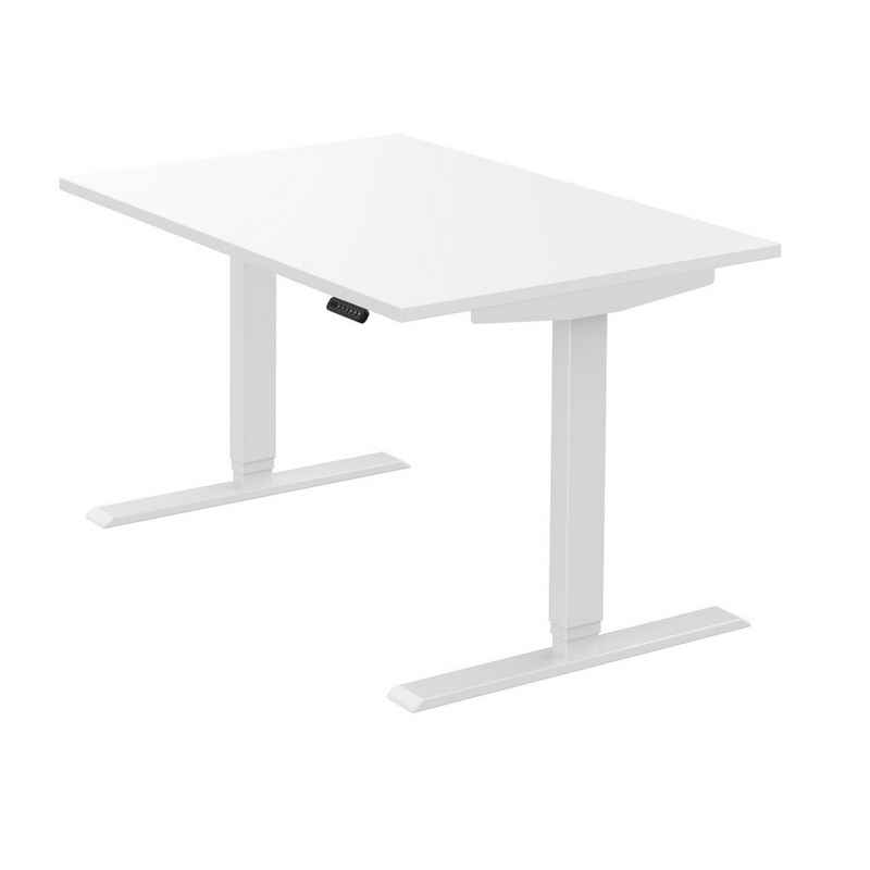 boho office® Schreibtisch »Homedesk«, boho office® homedesk - elektrisch stufenlos höhenverstellbares Tischgestell in Weiß mit Memoryfunktion, inkl. Tischplatte in 120 x 80 cm in Weiß