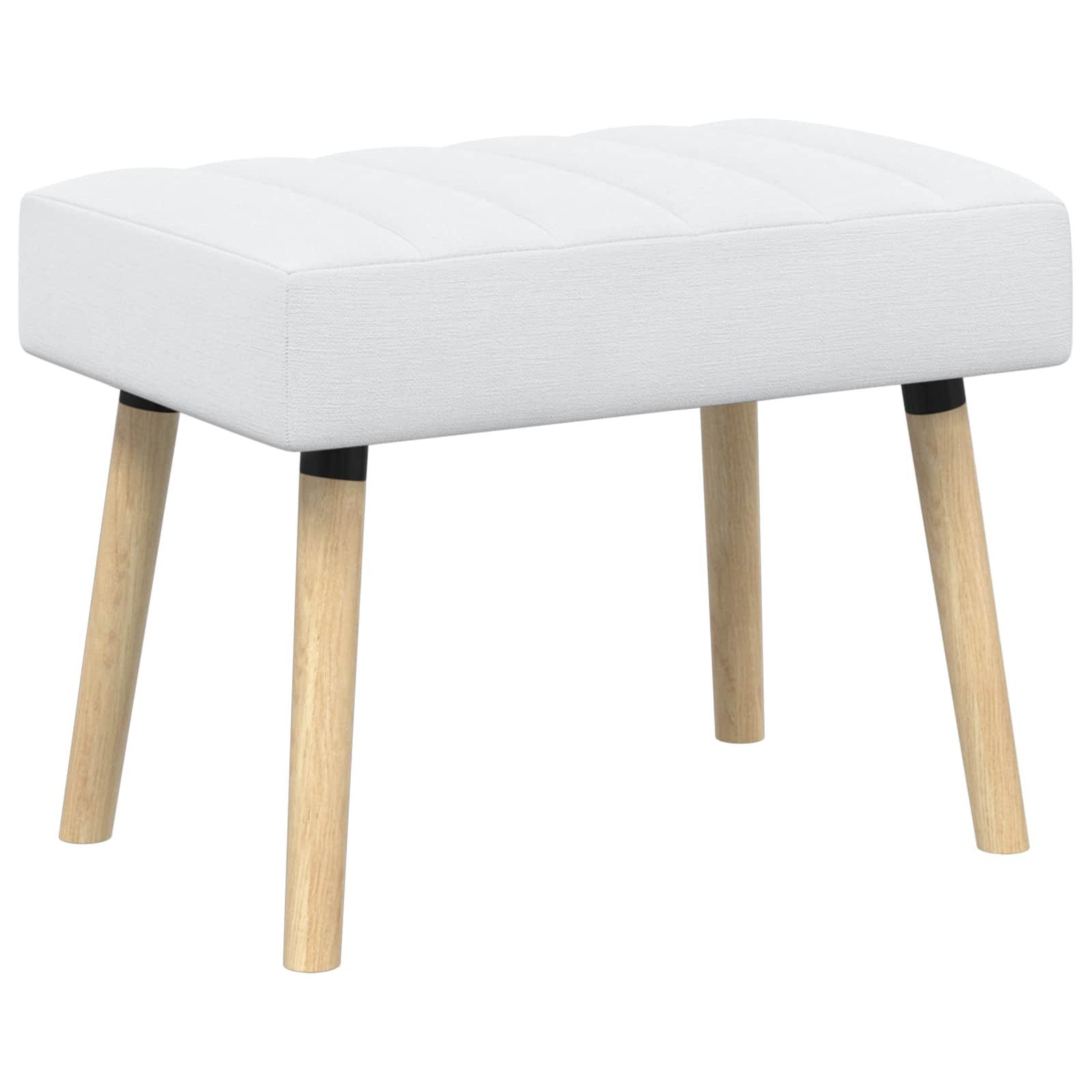 vidaXL Sitzbank Kanalgepolsterte Bank Weiß 60 x 40 x 45 cm Stoff (1-St)