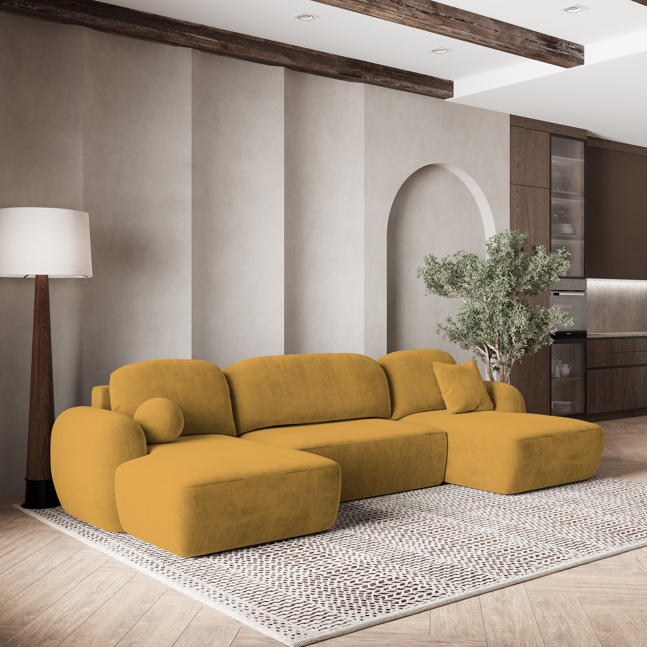 Masseno Ecksofa SAVONA mit Schlaffunktion U-Form, günstig online kaufen