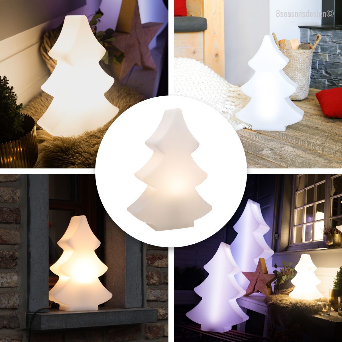 8 seasons design LED Baum Shining Tree, LED warmweiß, LED wechselbar, Warmweiß, 40 cm, LED Weihnachtsbaum, E27, weiß, für In- und Outdoor