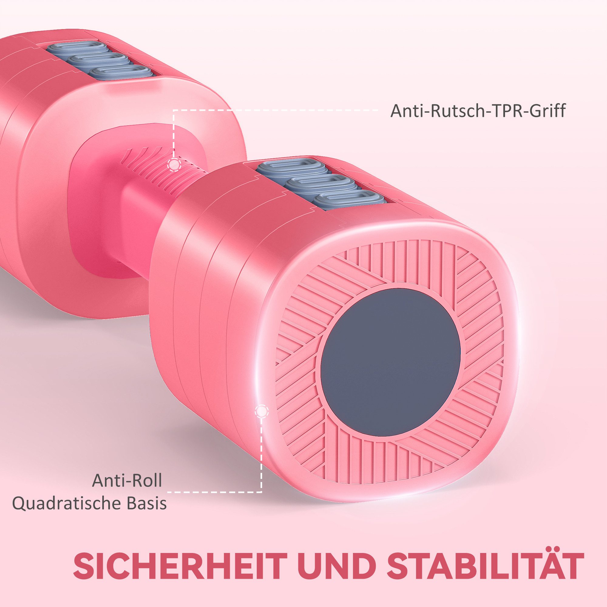 SPORTNOW Hantel 1-2,5 kg, mit rutschfest Griff, (4-in-1 Verstellbare Hanteln, Quadratisch Kurzhantelset), aus Metall, für Zuhause, Fitnessstudio, Krafttraining