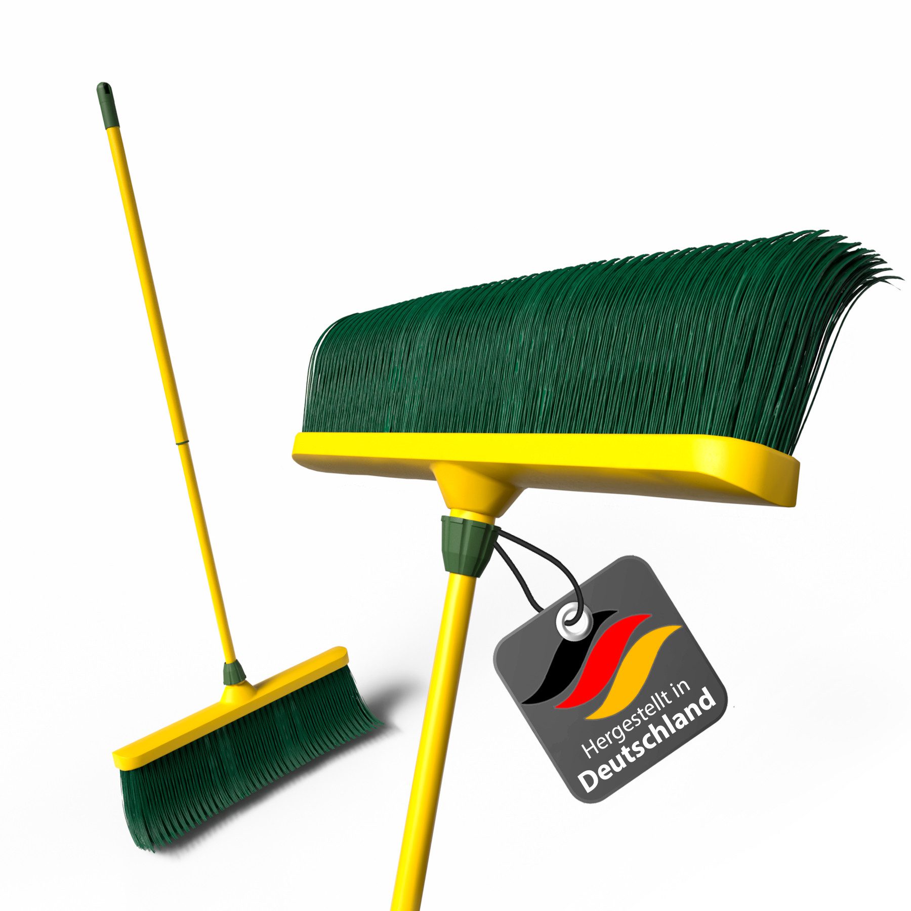 BigDean Straßenbesen Krallenbesen XL mit Teleskopstiel gebogenen Borsten Gartenbesen, (2-tlg)