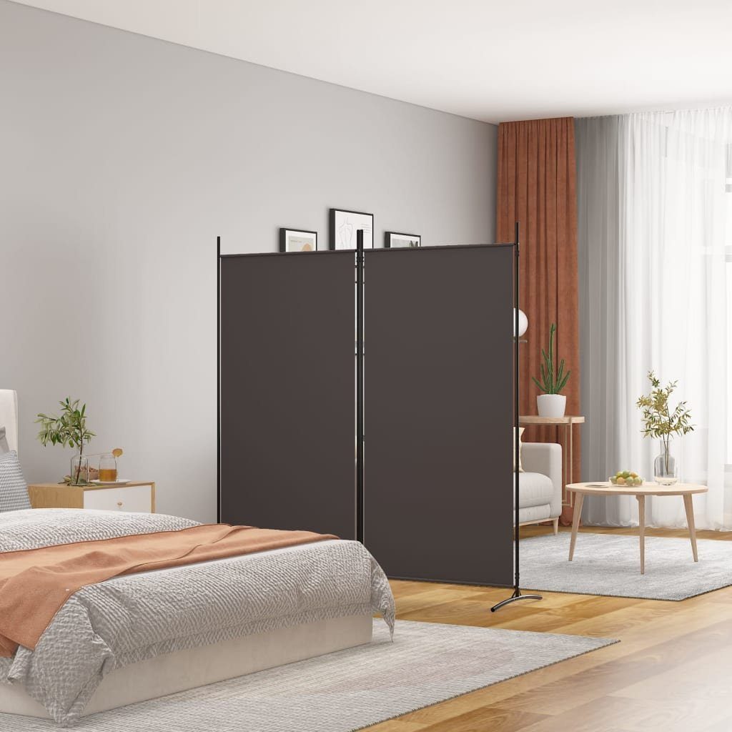 vidaXL Paravent 175 x 180 cm 2-tlg Paravent Braun 175x180 cm Stoff Spanische Wand Raum