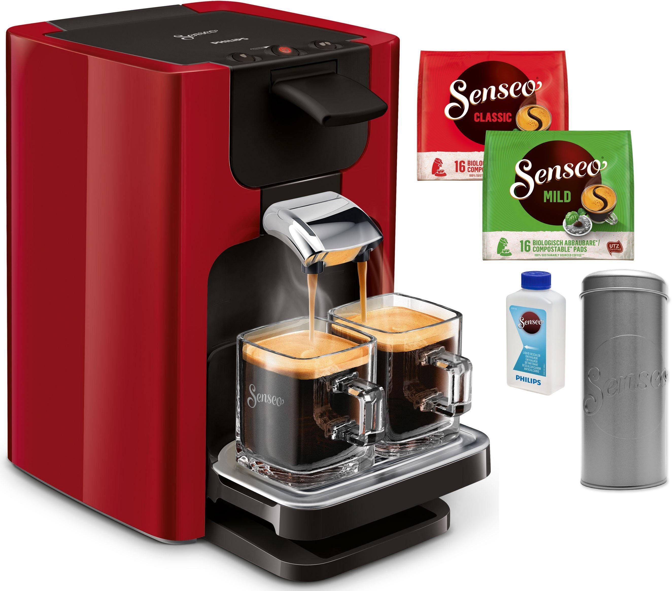 Philips Senseo Kaffeepadmaschine SENSEO® Quadrante HD7865/80, inkl.  Gratis-Zugaben im Wert von € 23,