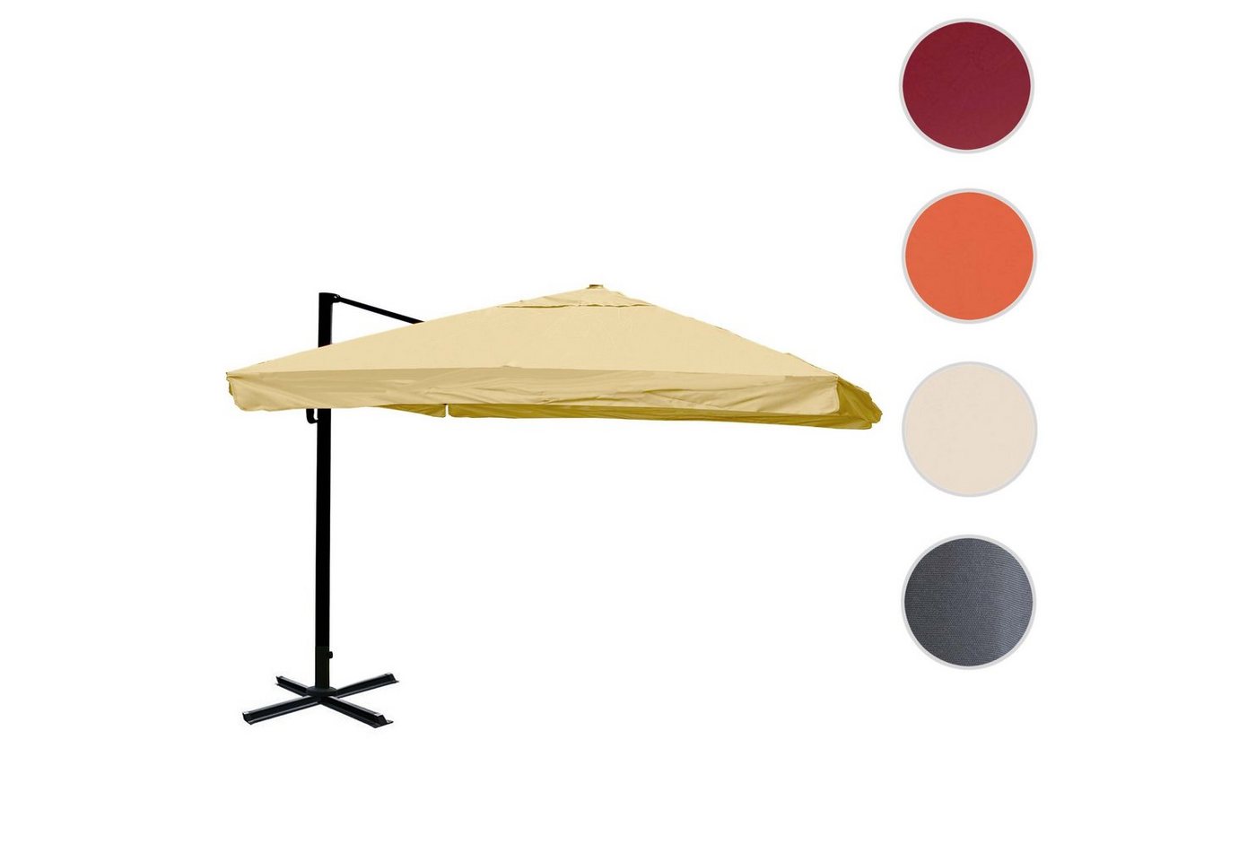 Thumbnail - MCW Ampelschirm MCW-A96-5, LxB: 350x350 cm, 5-facher Höhen-/ Neigungswinkelverstellung, Windwiderstandsklasse 2