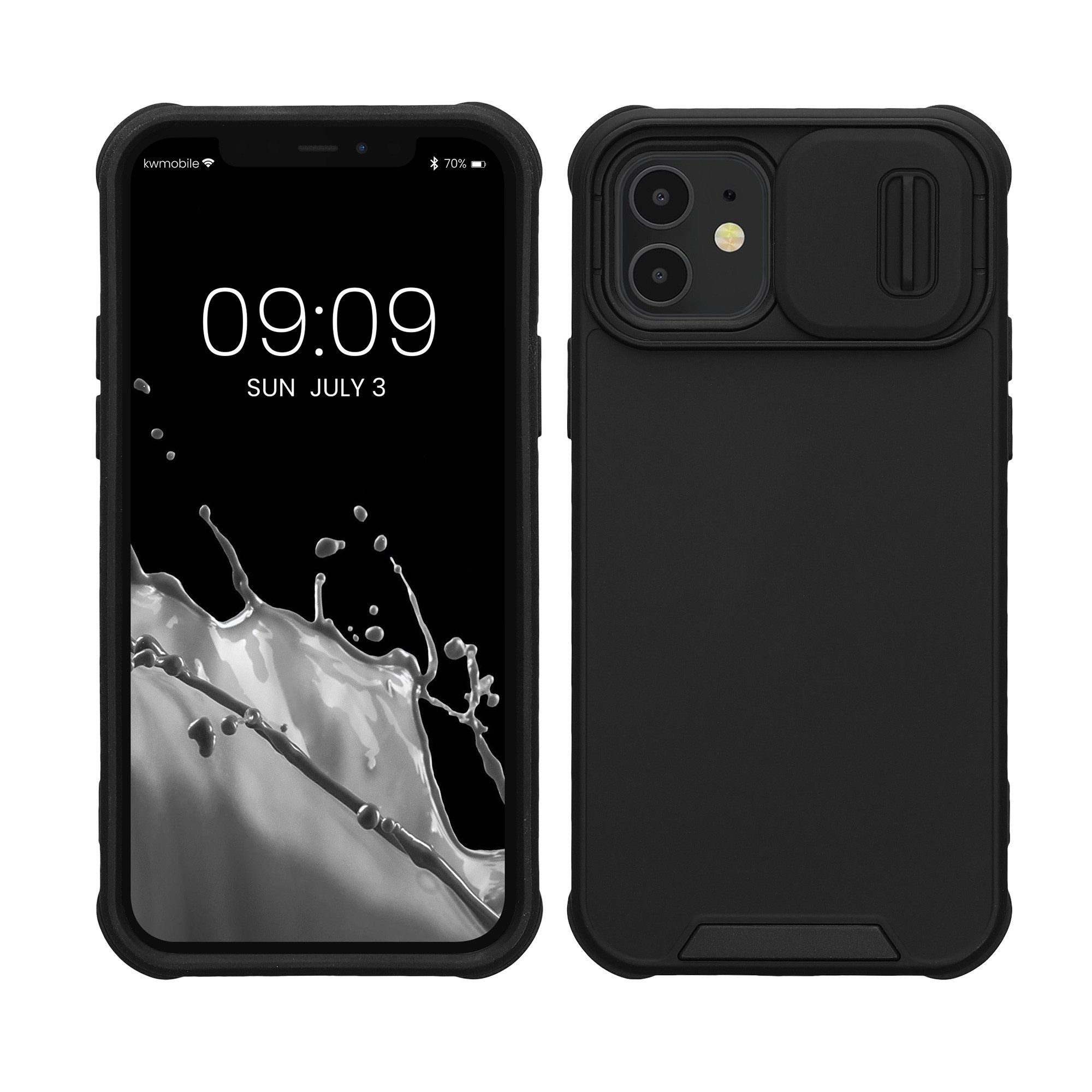 kwmobile Handyhülle Handyhülle für Apple iPhone 12, Hardcase mit Kameraschutz - Bumper in Schwarz