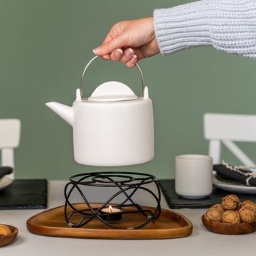 bremermann Teestövchen Stövchen für 1 Teelicht, Teewärmer aus Metall, rund, schwarz