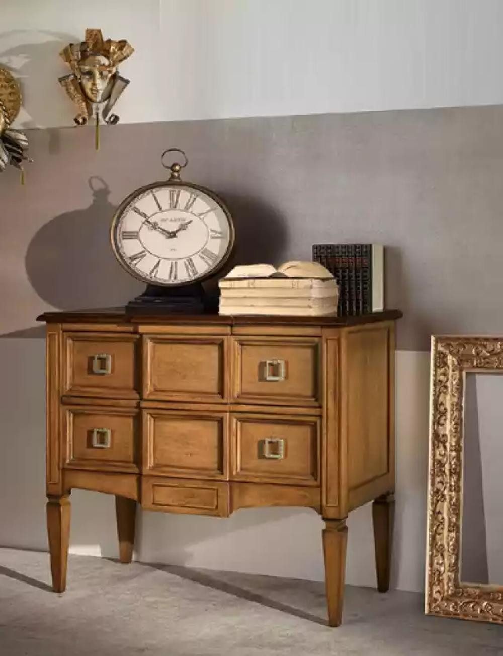 Xlmoebel Apothekerschrank Kommode aus Holz im klassischen Design für elegantes Schlafzimmer (1-St., Kommode) Hergestellt in Europa