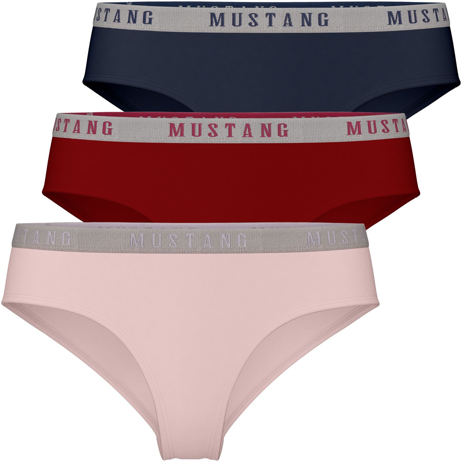 MUSTANG Hipster Tara Damen Hipster Unterhose Unterwäsche (Spar-Set, 3-St) weich - formstabil - atmungsaktiv - vegan - sportlicher Sitz