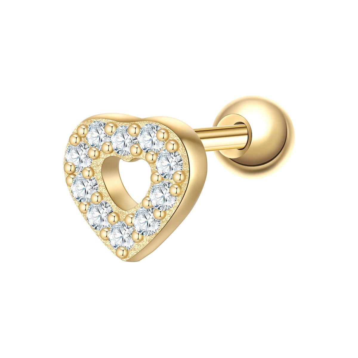 Glanzstücke München Single-Ohrstecker Herz gelbgold, mit Zirkonia günstig online kaufen