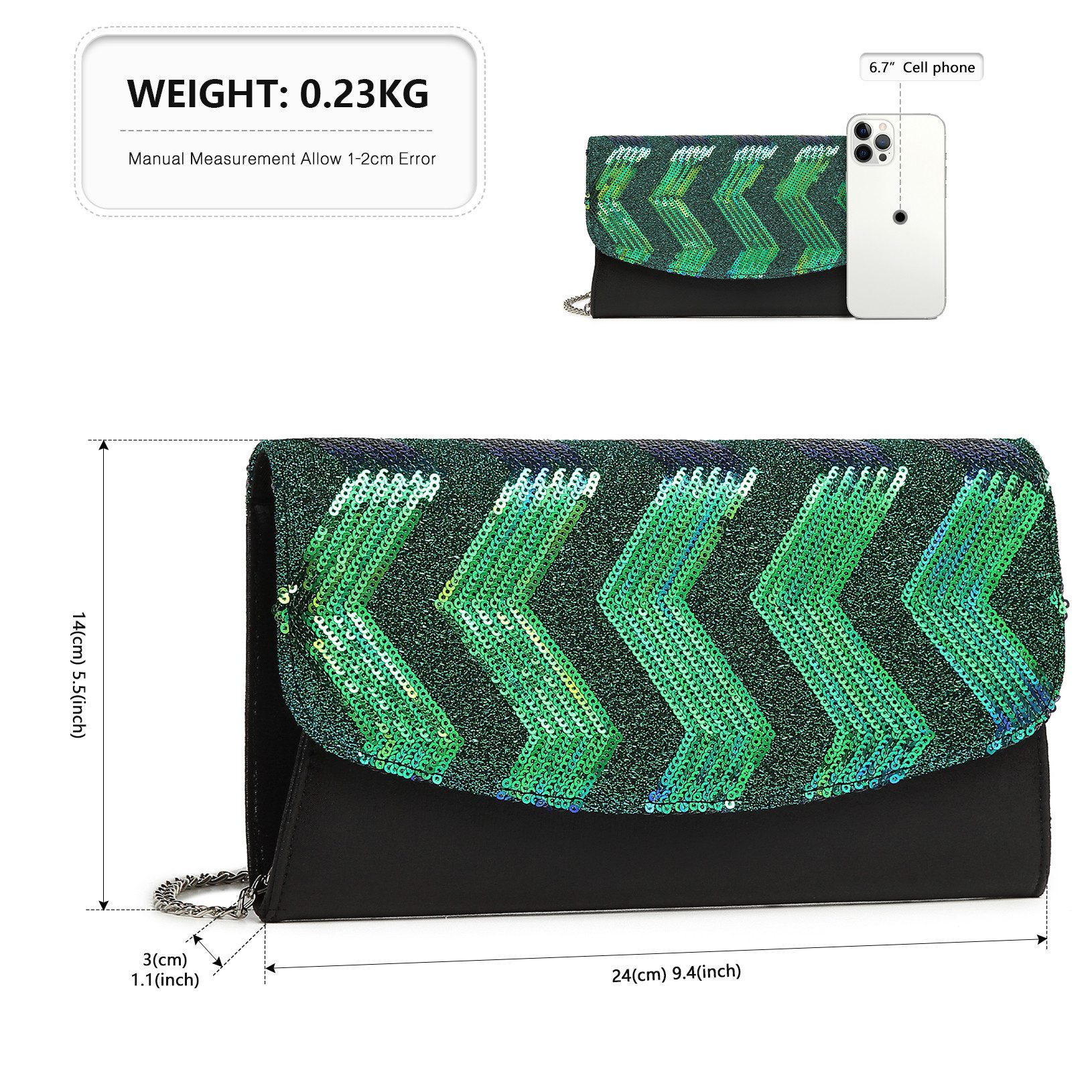 Miss Lulu Clutch Elegante Damen Abendtasche Kettentasche günstig online kaufen