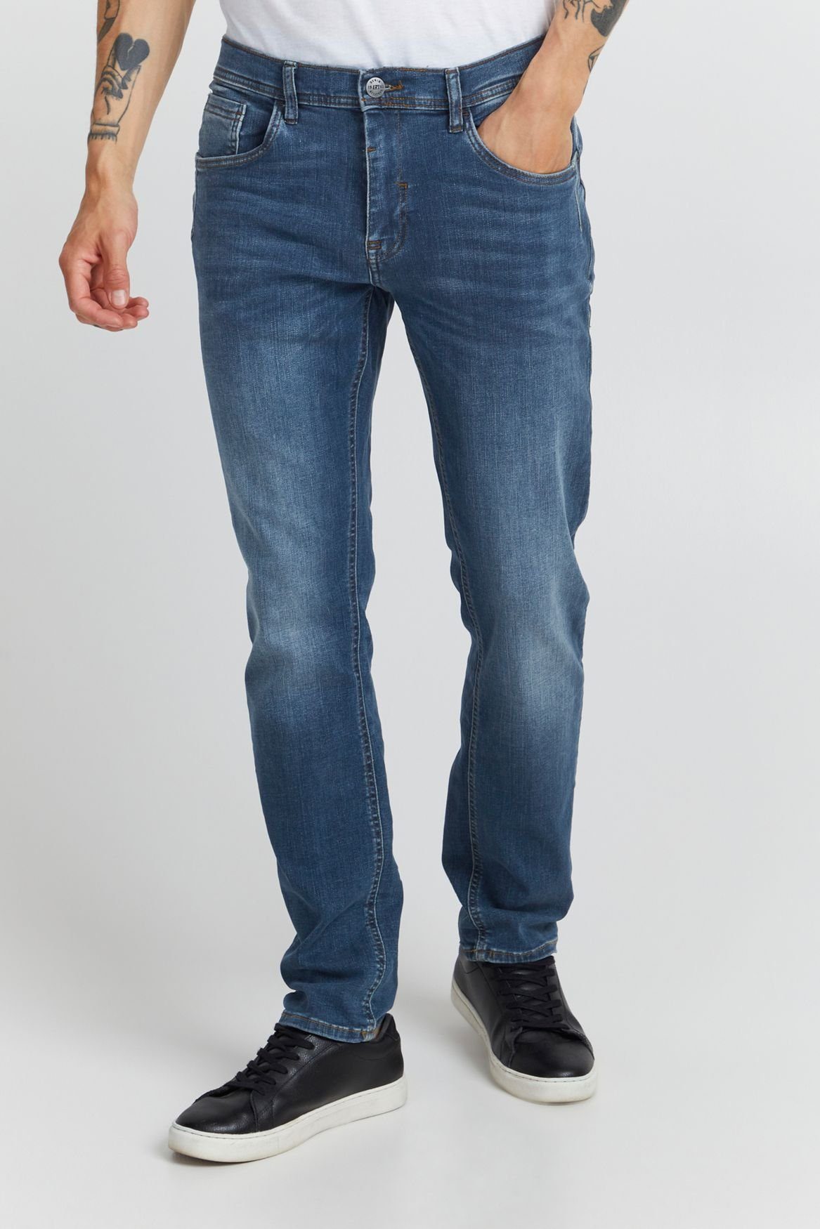 Blend Slim-fit-Jeans Slim Fit Jeans Basic Denim Hose Stoned Washed TWISTER FIT 5196 in Blau