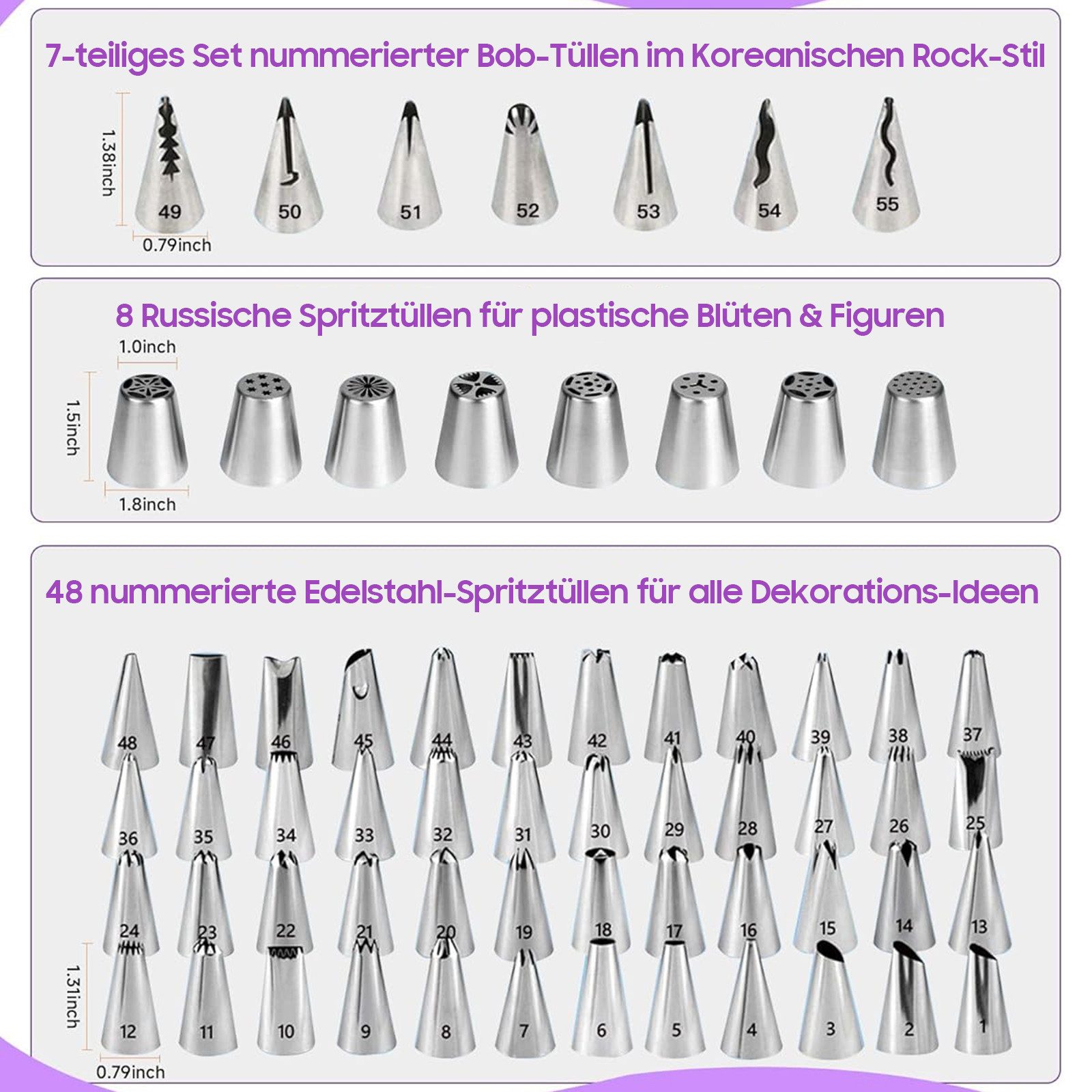 SURFOU Spritzbeutel Torten Zubehör Set 137-teiliges, Backzubehör, tortenplatte drehbar Für Torten-Dekoration und Zuckerguss.perfekt für Back-Einsteiger.