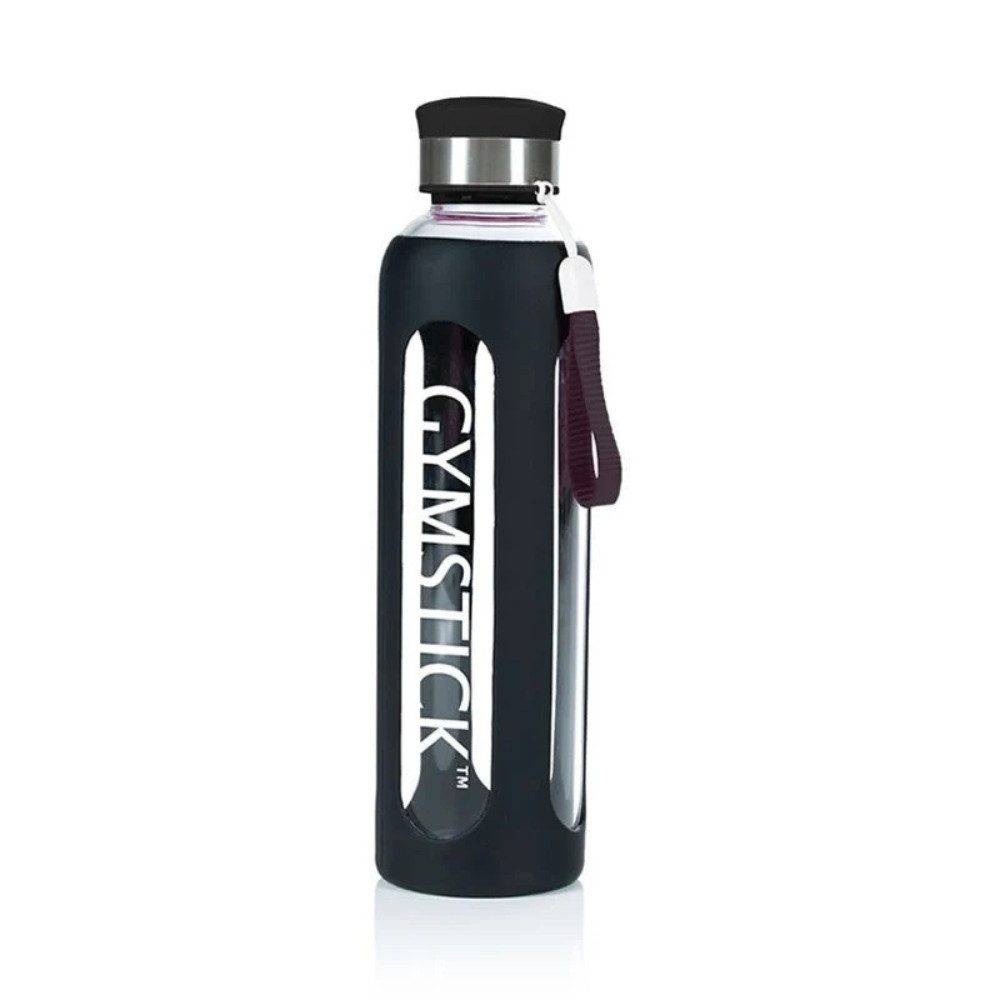 Gymstick Trinkflasche Gymstick Glas-Wasserflasche 600 ml Schwarz