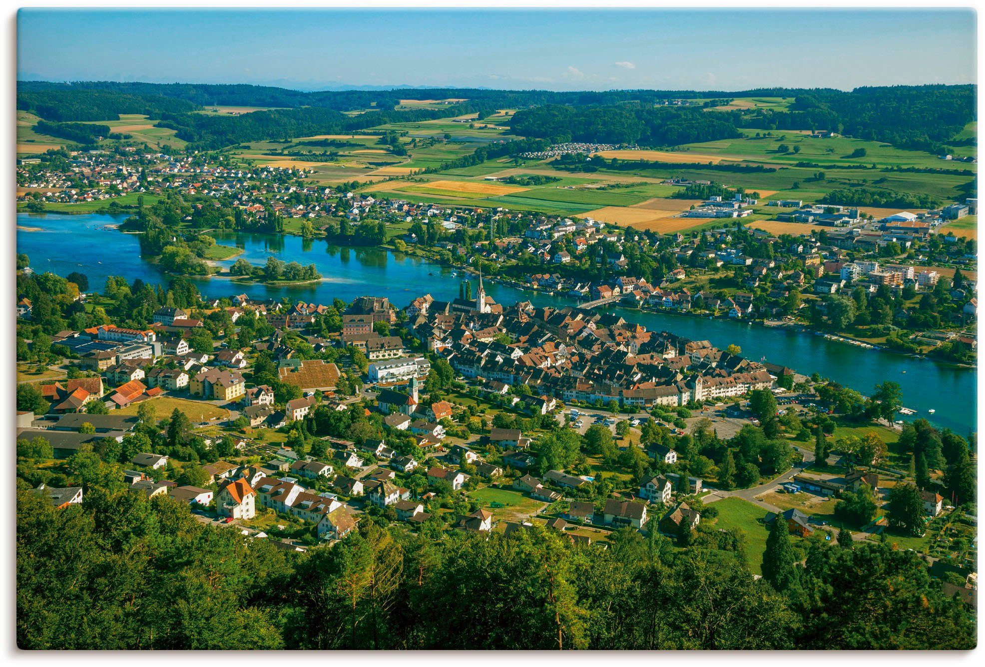 Artland Wandbild »Blick über Stein am Rhein«, Schweiz (1 Stück), in vielen Größen & Produktarten - Alubild / Outdoorbild für den Außenbereich, Leinwandbild, Poster, Wandaufkleber / Wandtattoo auch für Badezimmer geeignet-Otto