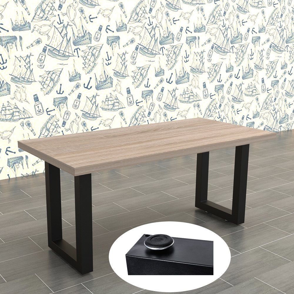 Feel2Home Tischbein Tischuntergestell Möbelfüße Tischgestell Kufen versch. Farben/Größen, inkl. Bodenschützer