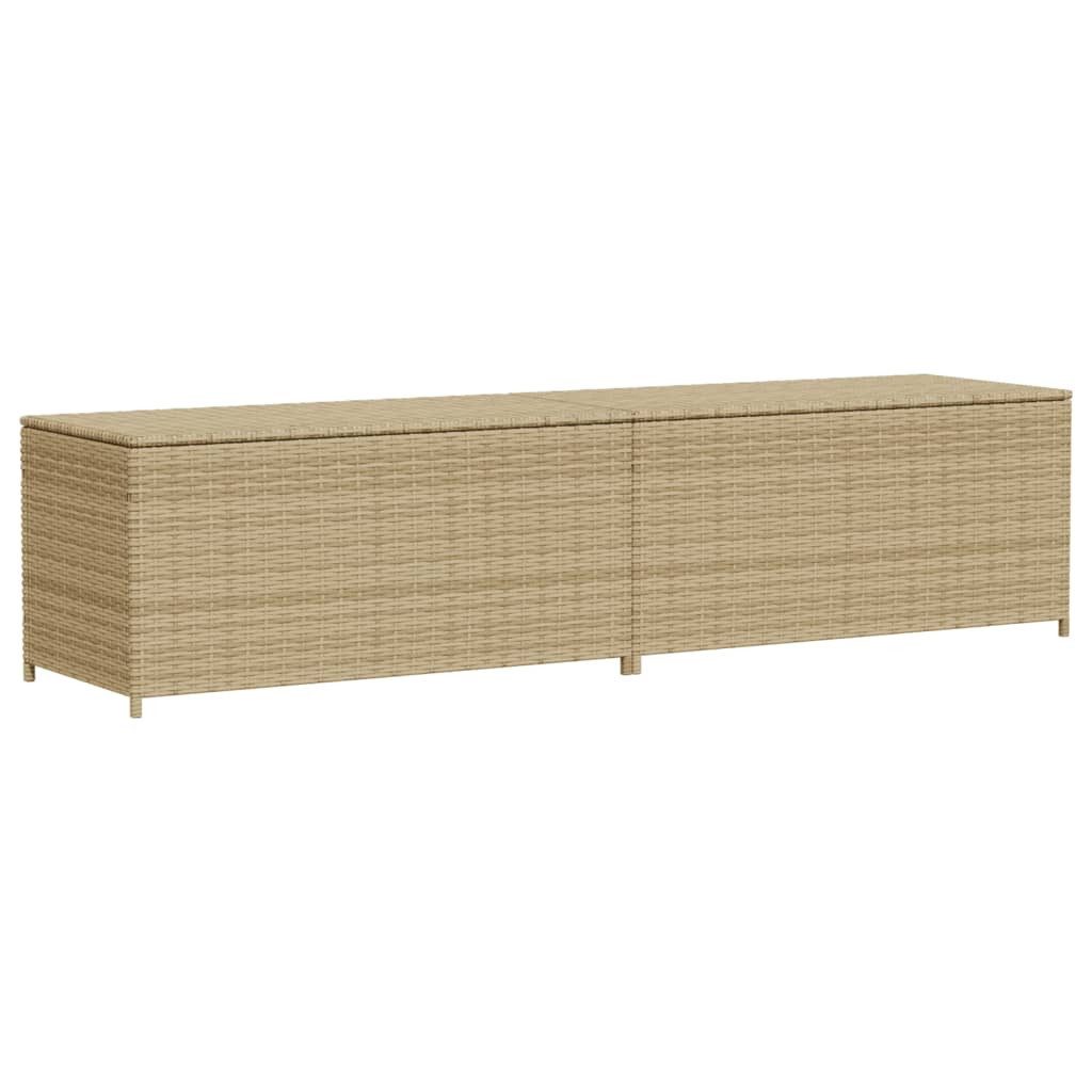 vidaXL Auflagenbox 200 x 50 x 58 cm Gartentruhe Beige 469L Polyrattan