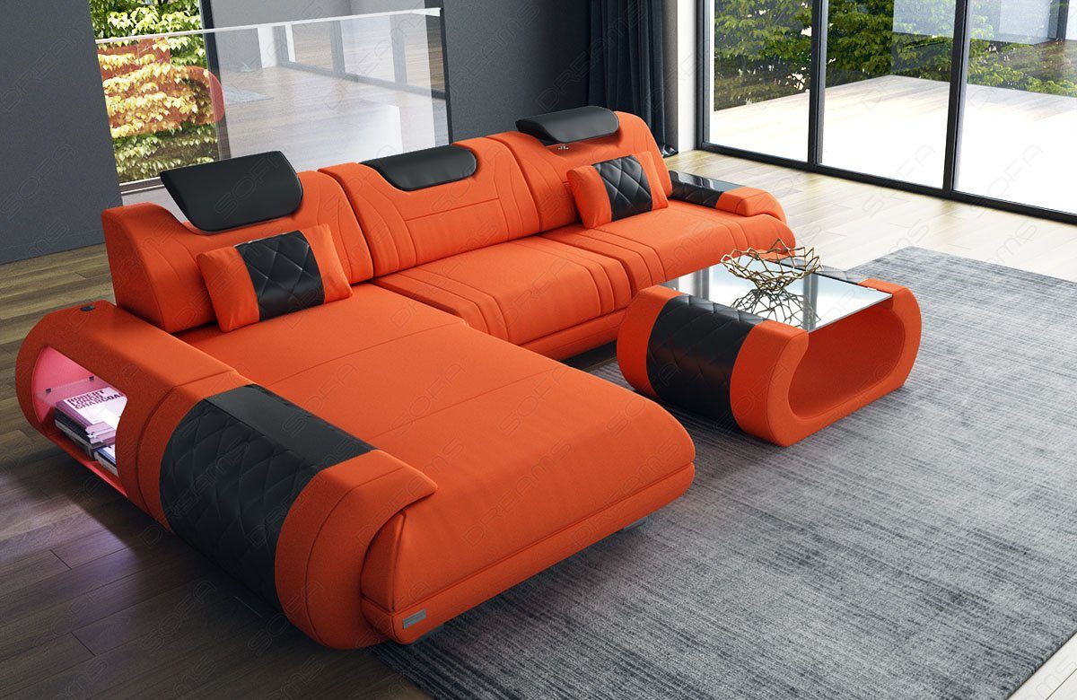 Sofa Dreams Ecksofa Polster Stoffsofa Rimini L Form M Mikrofaser Stoff Sofa, Couch wahlweise mit Bettfunktion