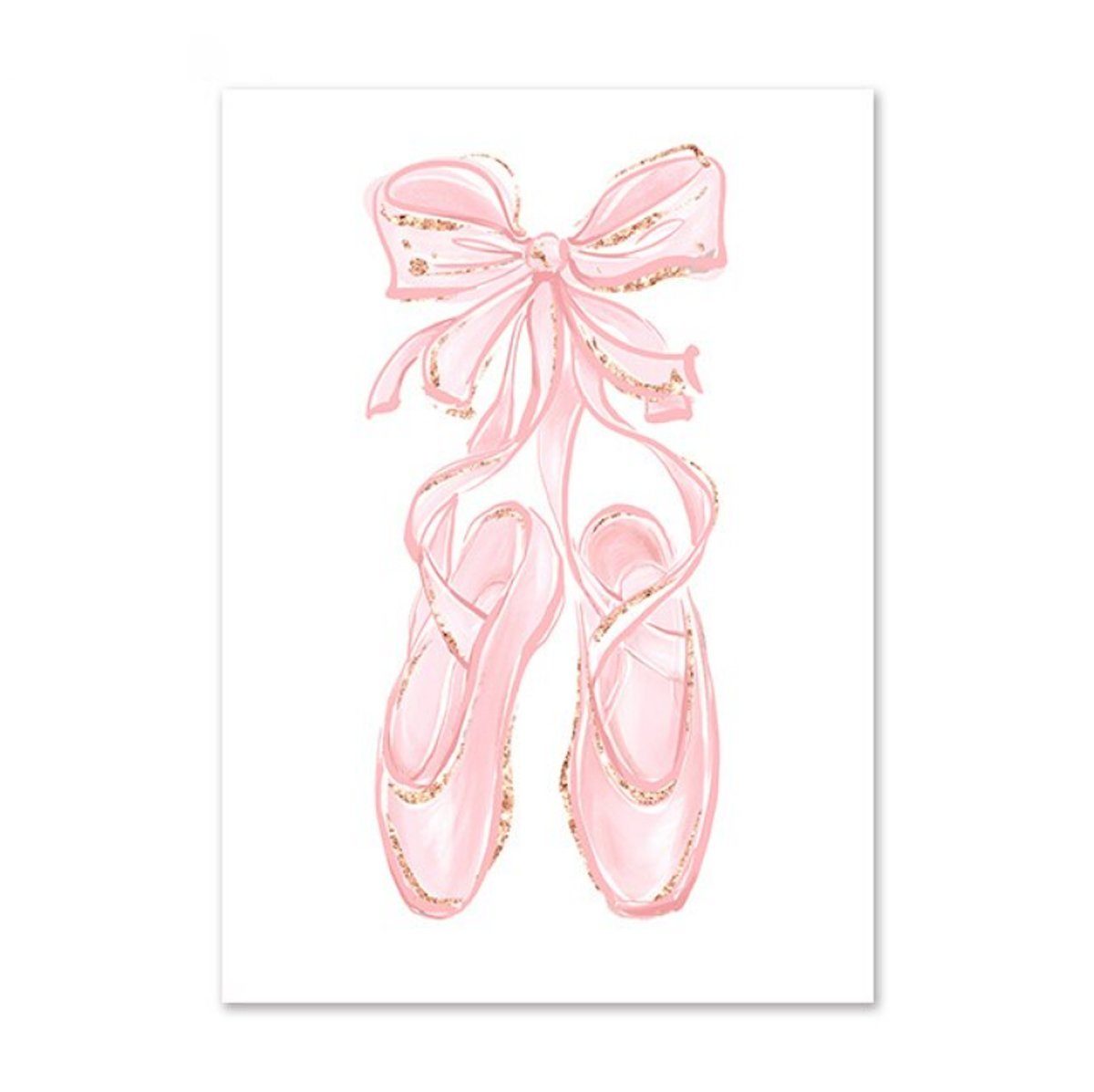 TPFLiving Kunstdruck (OHNE RAHMEN) Poster - Leinwand - Wandbild, Schmetterling, Balett Mädchen, Balettschuhe, Regenbogen, Sonne - (Kinderzimmer, Mädchenzimmer, Babyzimmer, Jungenzimmer, Kindergarten), Farben: Pastel, grau, gelb, schwarz, weiß - Größe: 10x15cm
