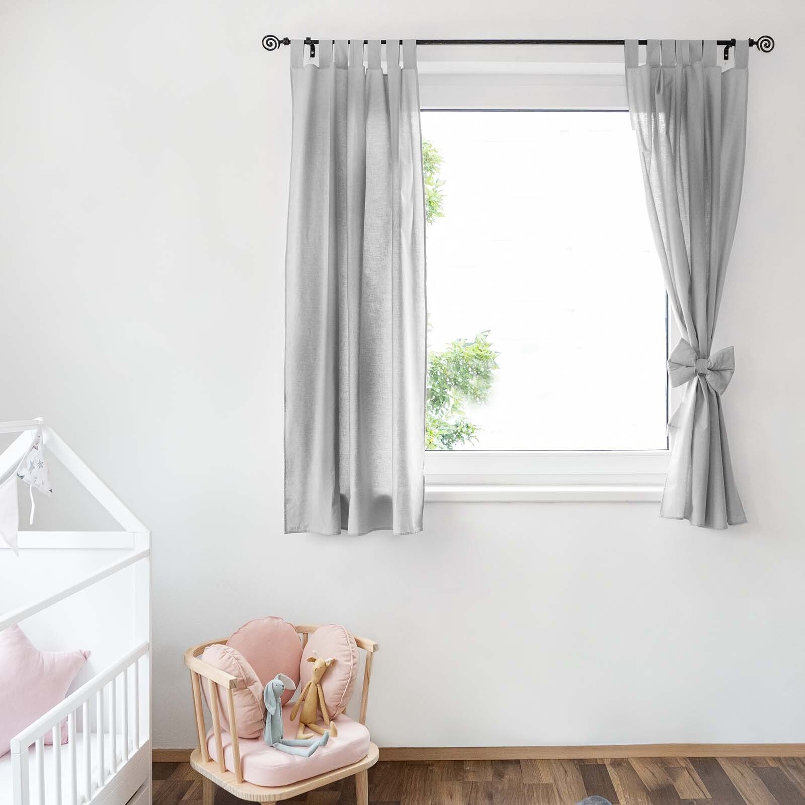 Vorhang »JANA«, Alcube, Vorhänge Kurz 2er-Set für Kinderzimmer Wohnzimmer  Schlafzimmer Dekor Schlaufenschal (2 Stück) aus Baumwolle mit niedlicher  Schleife online kaufen | OTTO