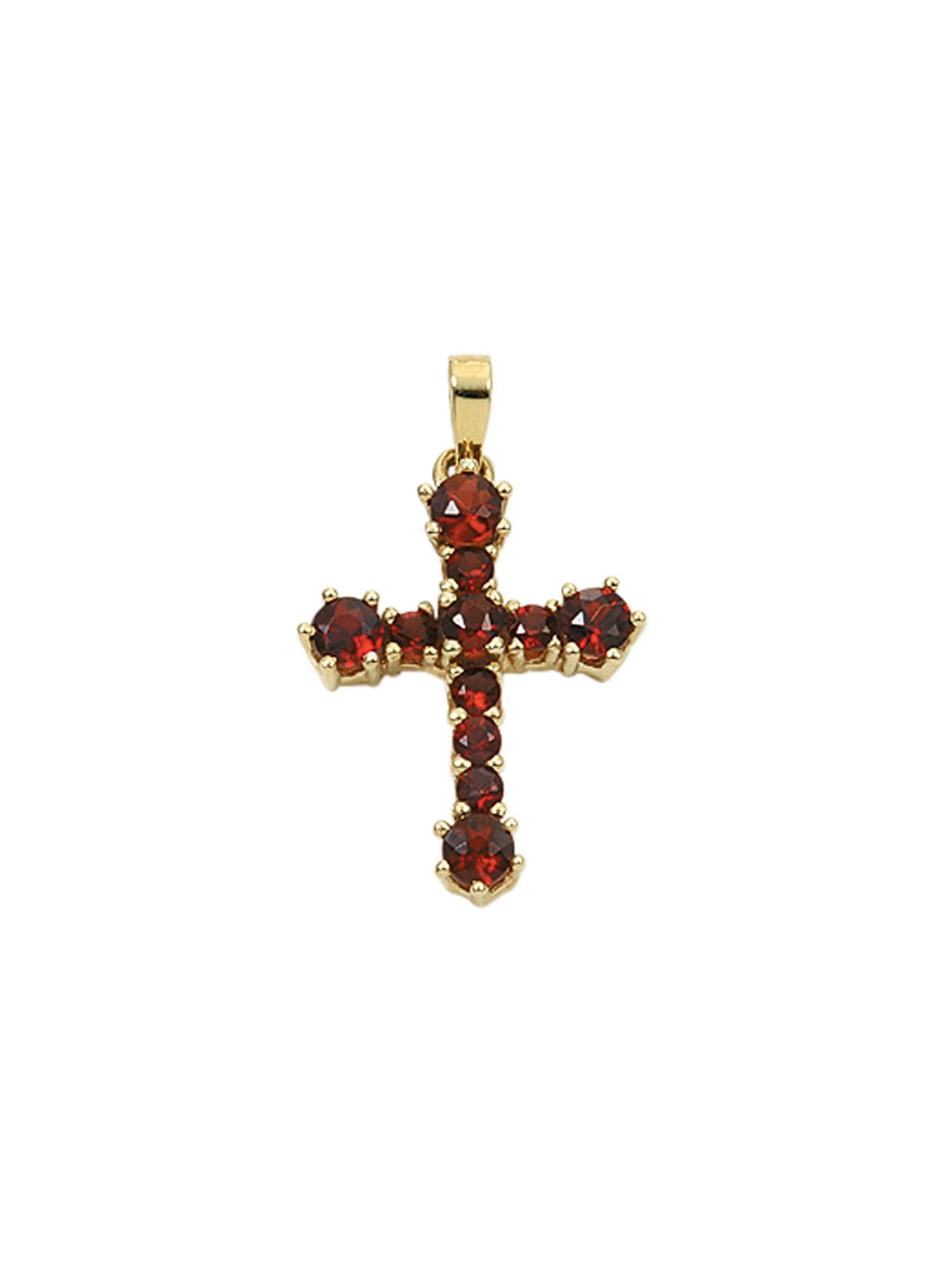 Adelia´s Kettenanhänger Gold Granat Goldschmuck Kreuz, & mit für Anhänger Herren Damen 333