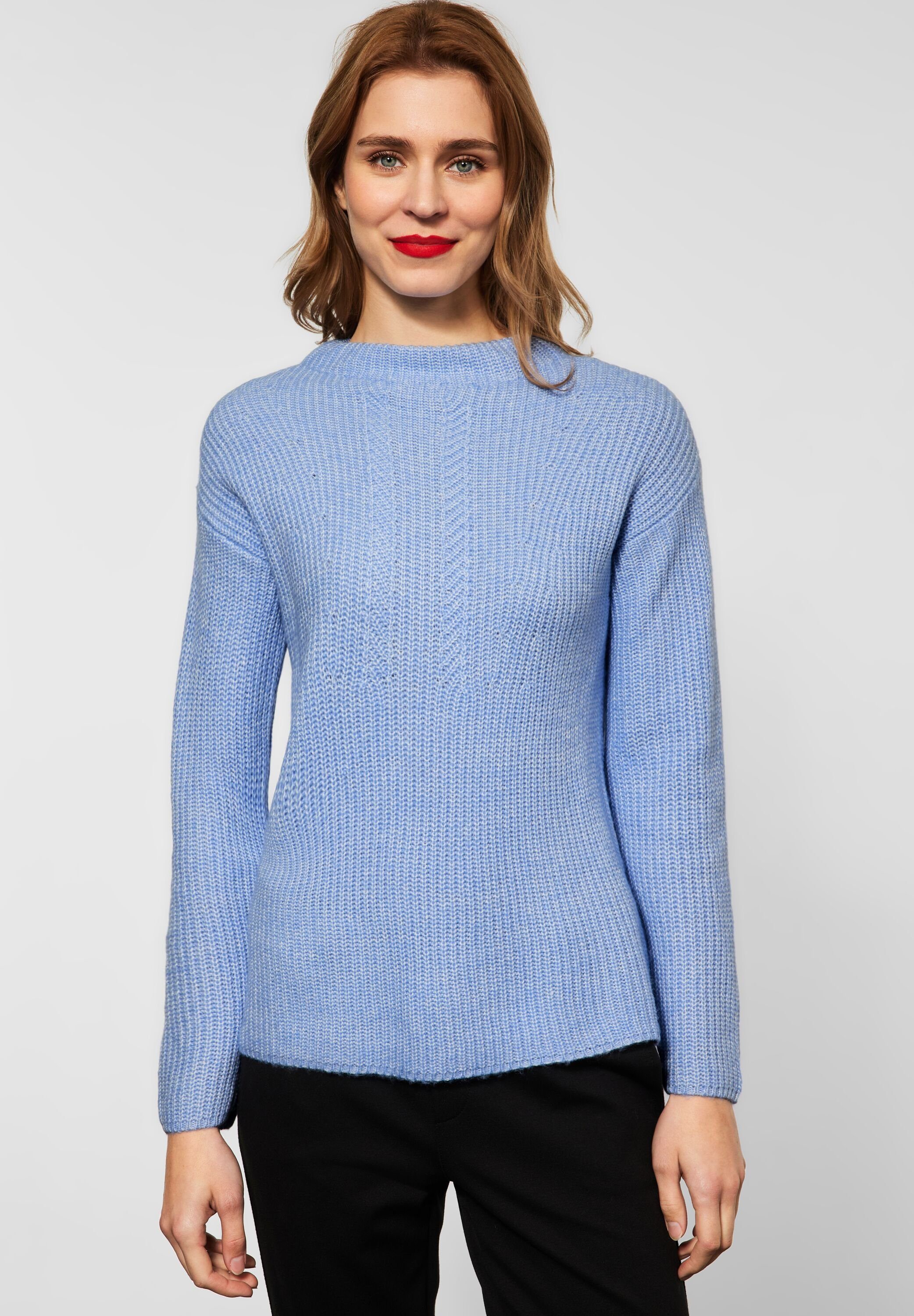 Street One Maglione Lavorato A Maglia Donna | Girocollo Strutturato | Mix Cotone Morbido | Capo Invernale