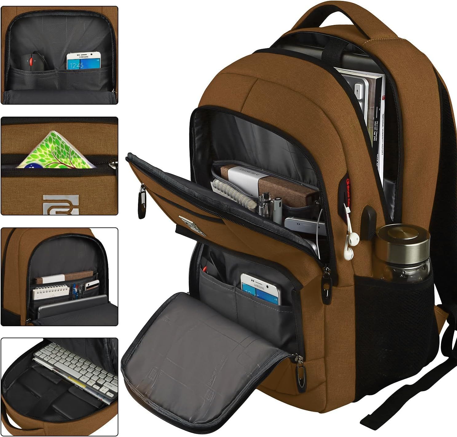 REDOM Laptoprucksack Laptop Rucksack Rucksäcke Schulrucksack Wasserbeständig Laptoptasche (Laptop Notebook Tasche Schule Uni Rucksack, 1-tlg., Sportrucksack, mit USB-Anschluss, Anti-Diebstahl, Backpack mit Laptopfach), fur Herren Damen Jungen Teenager Freizeit Arbeit Business Reisen