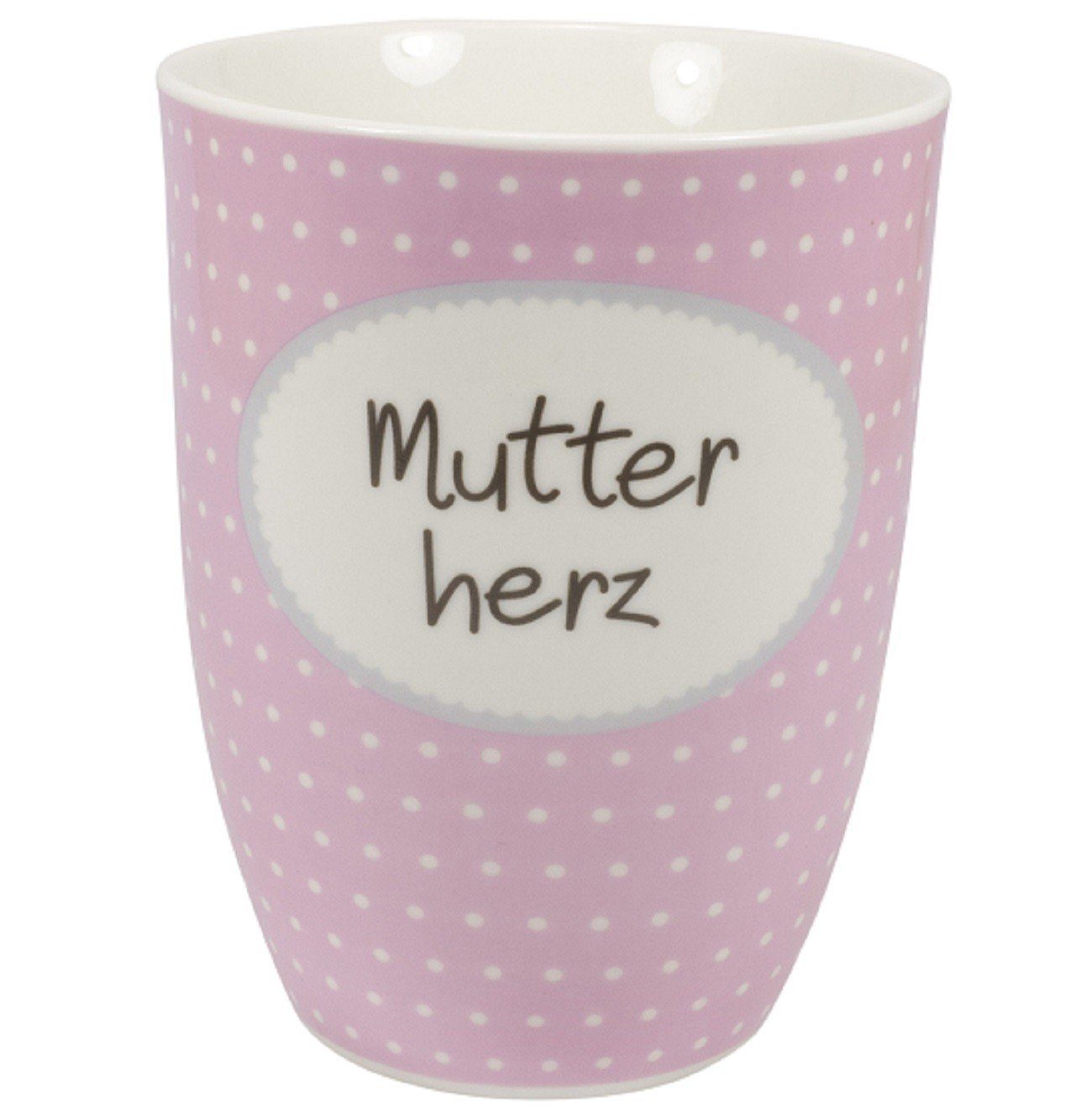 MEA LIVING Tasse MEA LIVING Henkelbecher 500 ml Spruch MUTTERHERZ Kaffee Tasse Кружки rosa Punkte