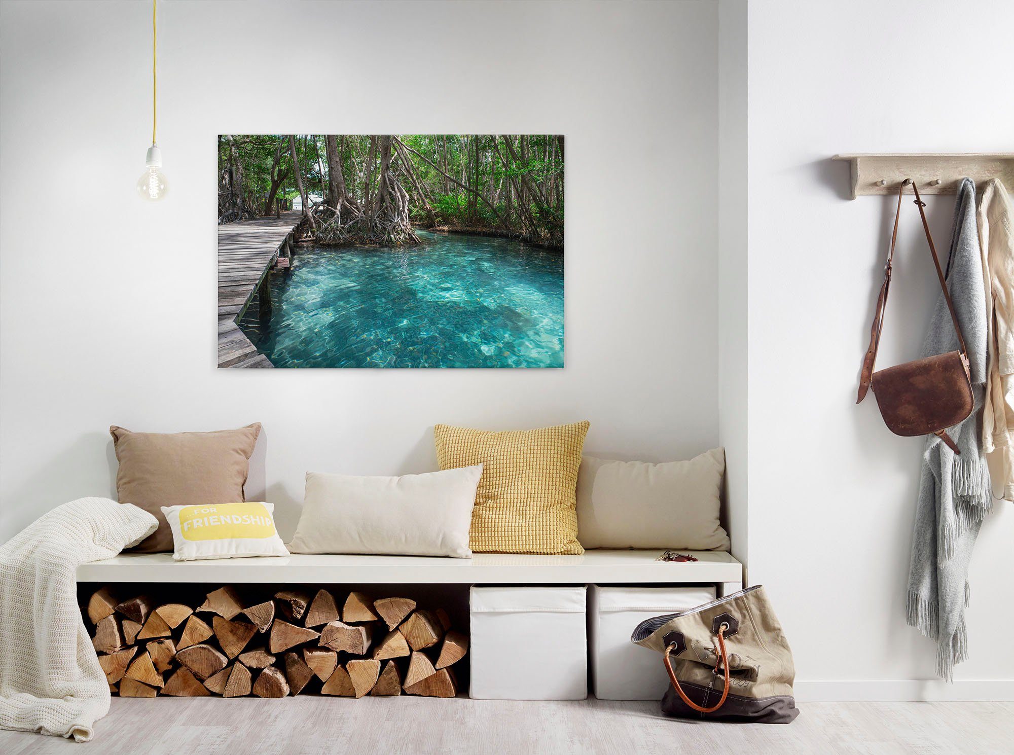 A.S. Création Leinwandbild Dschungle Path, Kinder, Kunst, Wald (1 St), Dschungel Keilrahmen Natur Leinwand-Bild Wohnzimmer modern Wandbild