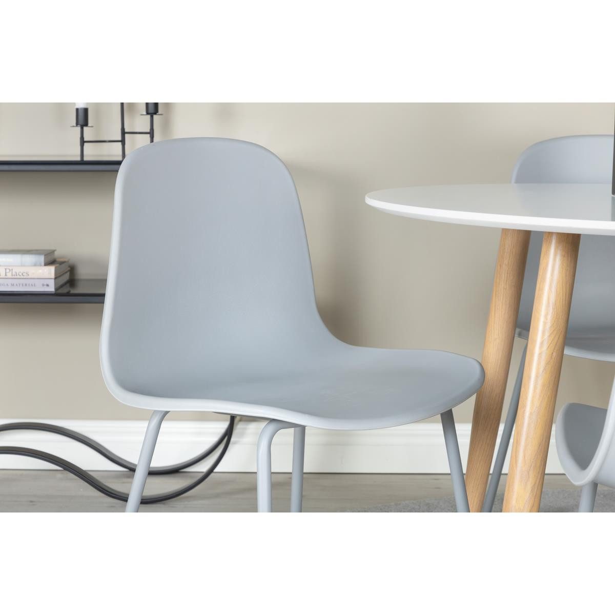 BOURGH Esstisch PLAZA Esszimmertisch Ø100x75cm - Runder Esstisch weiß/natur, Esstisch in modernem Design – Bild 4 von 5
