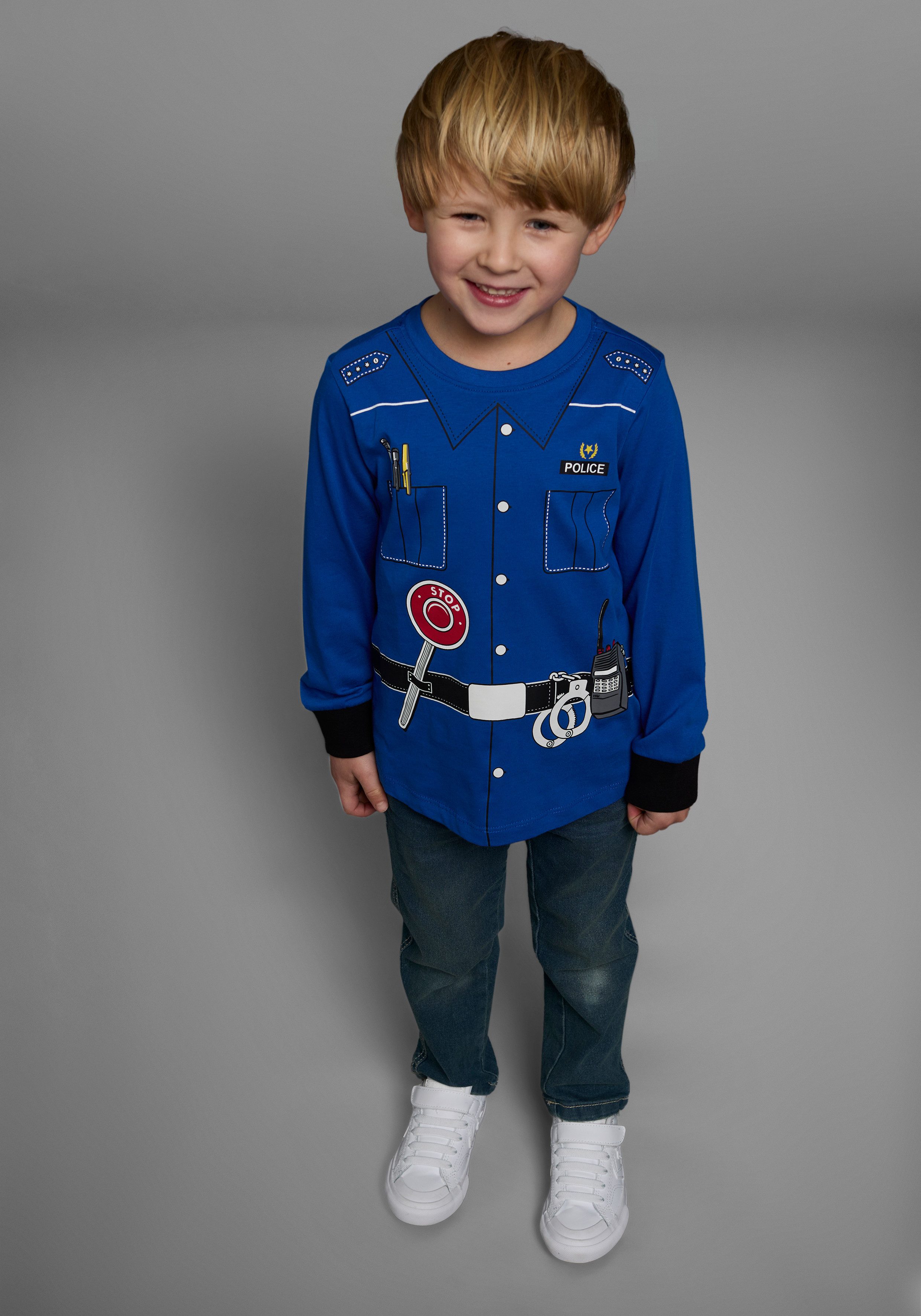 KIDSWORLD Langarmshirt POLIZEI Langarm, Basic-Passform, bedruckt, Rundhalsausschnitt