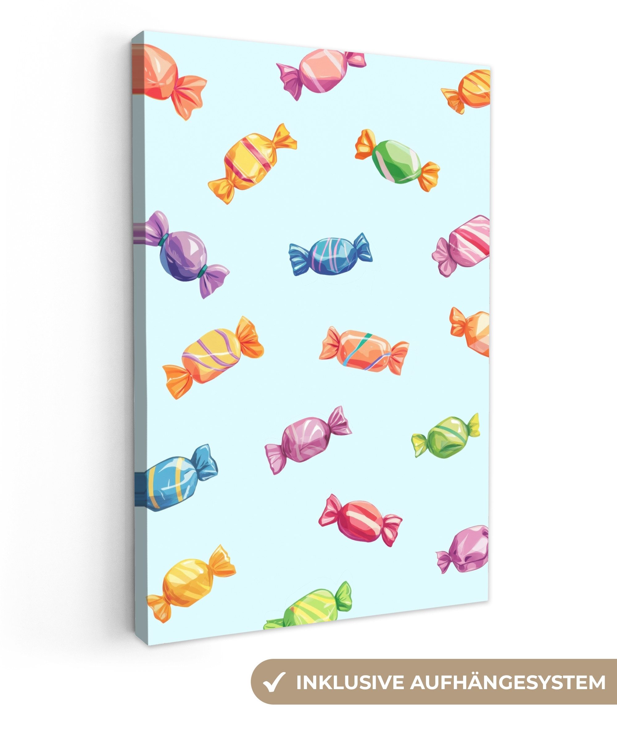 OneMillionCanvasses® Leinwandbild Blau - Muster - günstig online kaufen