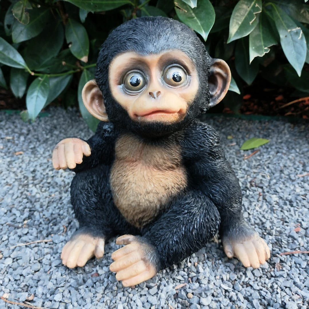 Gartendeko Gartenfigur Baby cm wetterfeste Sitzende Schimpansen Aspinaworld 20 Figur
