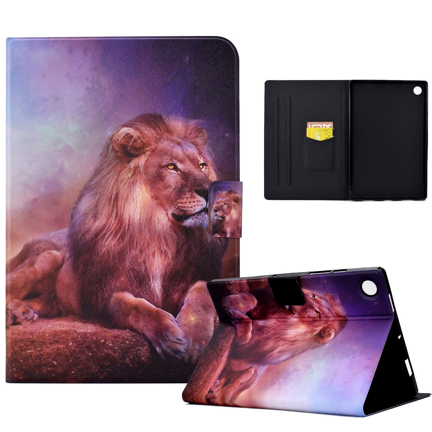 Wigento Tablet-Hülle Für Samsung Galaxy Tab A11 / A9 Kunstleder Tablet Tasche Hülle Motiv