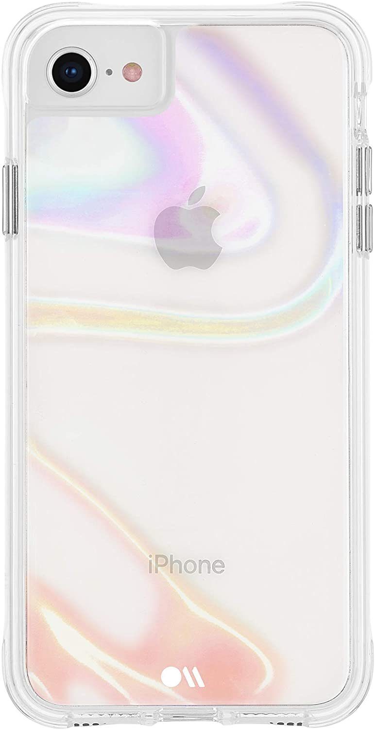 Case-Mate Handyhülle Soap Bubble, [Apple iPhone SE (2020) / 8 / 7 Hülle,  Wireless Charging (Qi) kompatibel, Seifenblasen-Look, Antimikrobielle  Oberfläche, 3 Meter Fallschutz] - transparent/schillernd