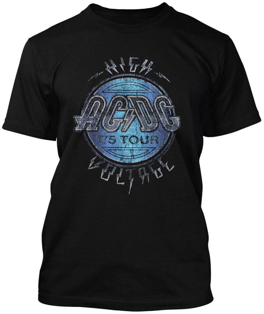 Print-Shirt AC/DC High Voltage Tour 1975 T-Shirt Schwarz Herren S L XL XXL