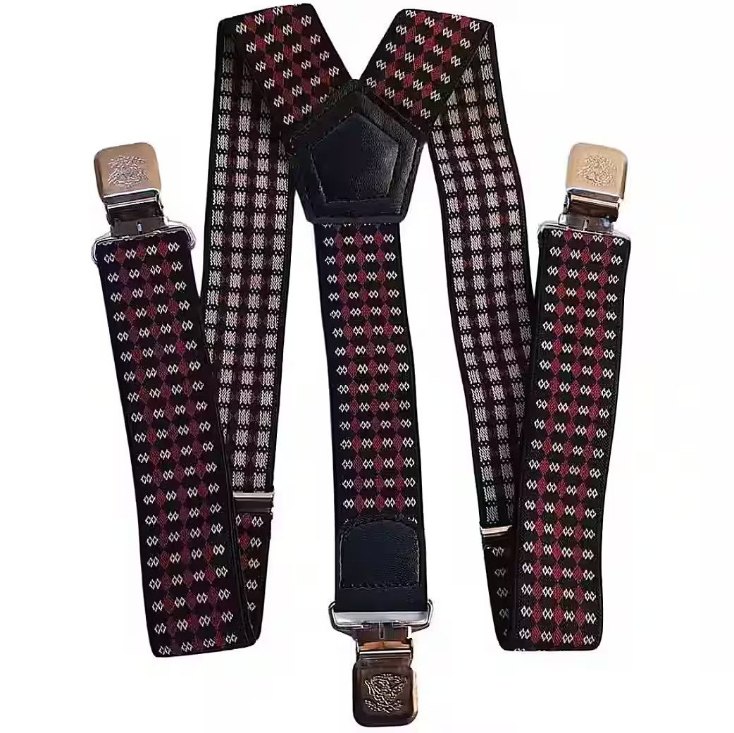 Ware aus aller Welt Hosenträger im Retro-Stil starke Y Hosenträger 40 mm breit mit starke Krallenclips (1-St., klassisch, retro)