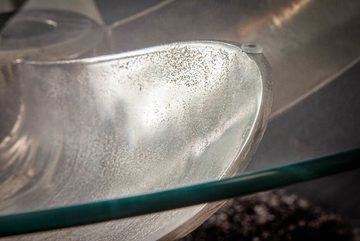 riess-ambiente Esstisch OCEAN 105cm transparent / silber antik (Einzelartikel, 1-St), Küche · Glas · Metall · rund · Schiffsschraube · Maritim