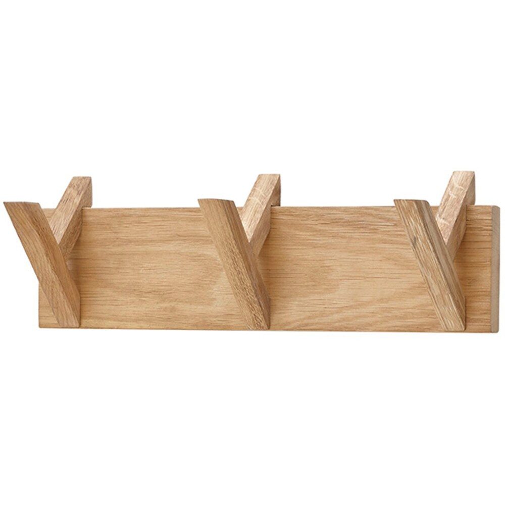 möbelando Garderobenleiste BANTRY, 3 Haken, in Eiche, Massivholz - 40x13x12cm (BxHxT)