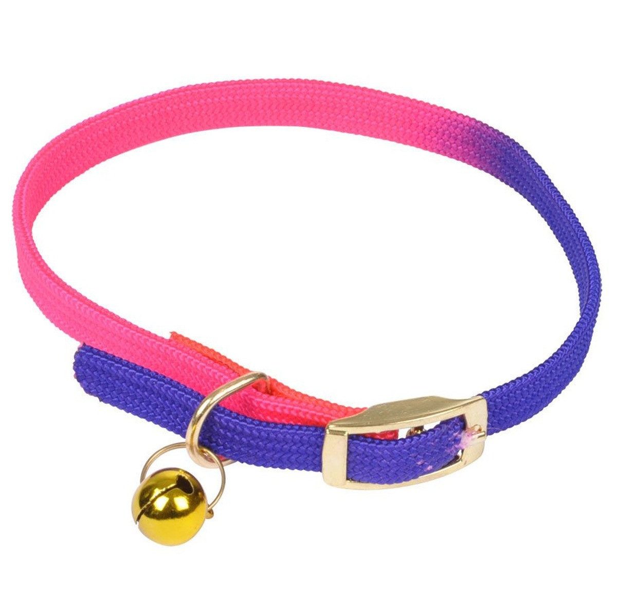 Love Story Katzen-Halsband Katzenhalsband mit Glocke, Neon, 30 cm, rosa-lila, Kunststoff