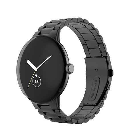 Wigento Smartwatch-Armband Für Google Pixel Watch 1 + 2 Stahl Metall Ersatz Armband Smart Uhr Neu
