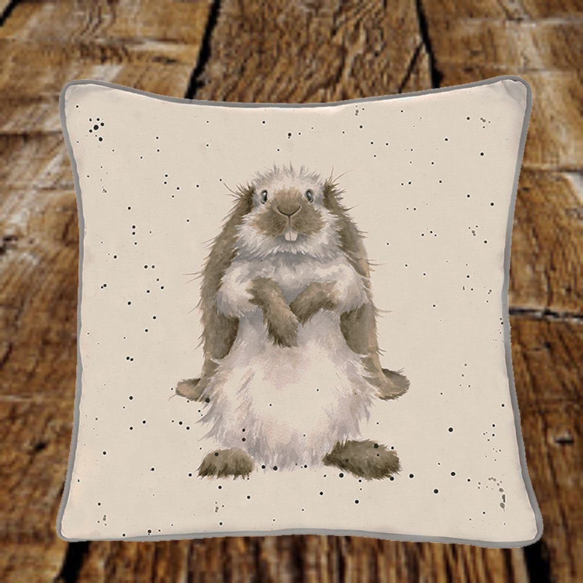 Wrendale Dekokissen Wrendale Designs Baumwoll-Leinen Kissen Hase Piggy