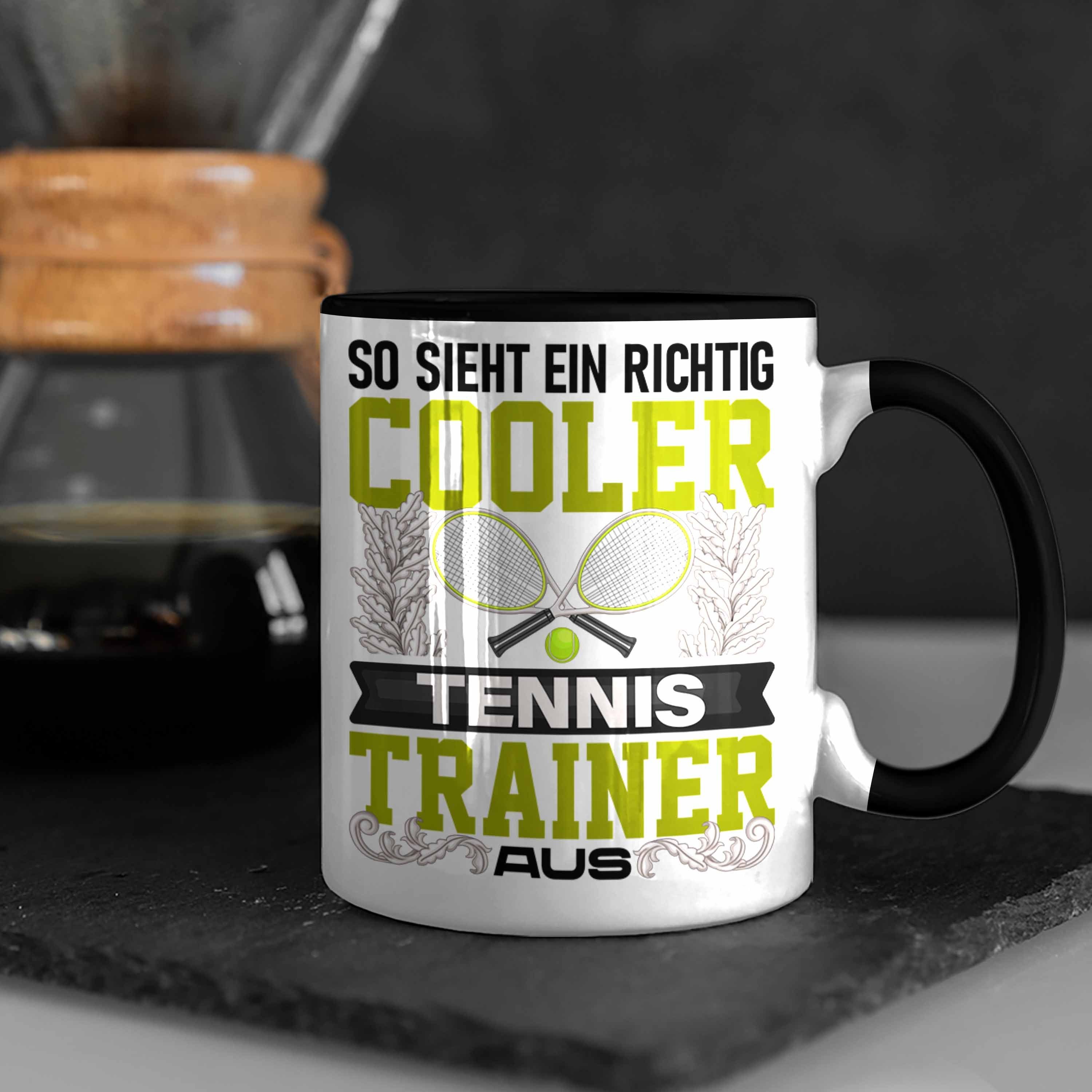 Tasse Geschenk Lustig So Spruch Schwarz Tasse - Trendation Ein Sieht Trendation Trainer Tennis