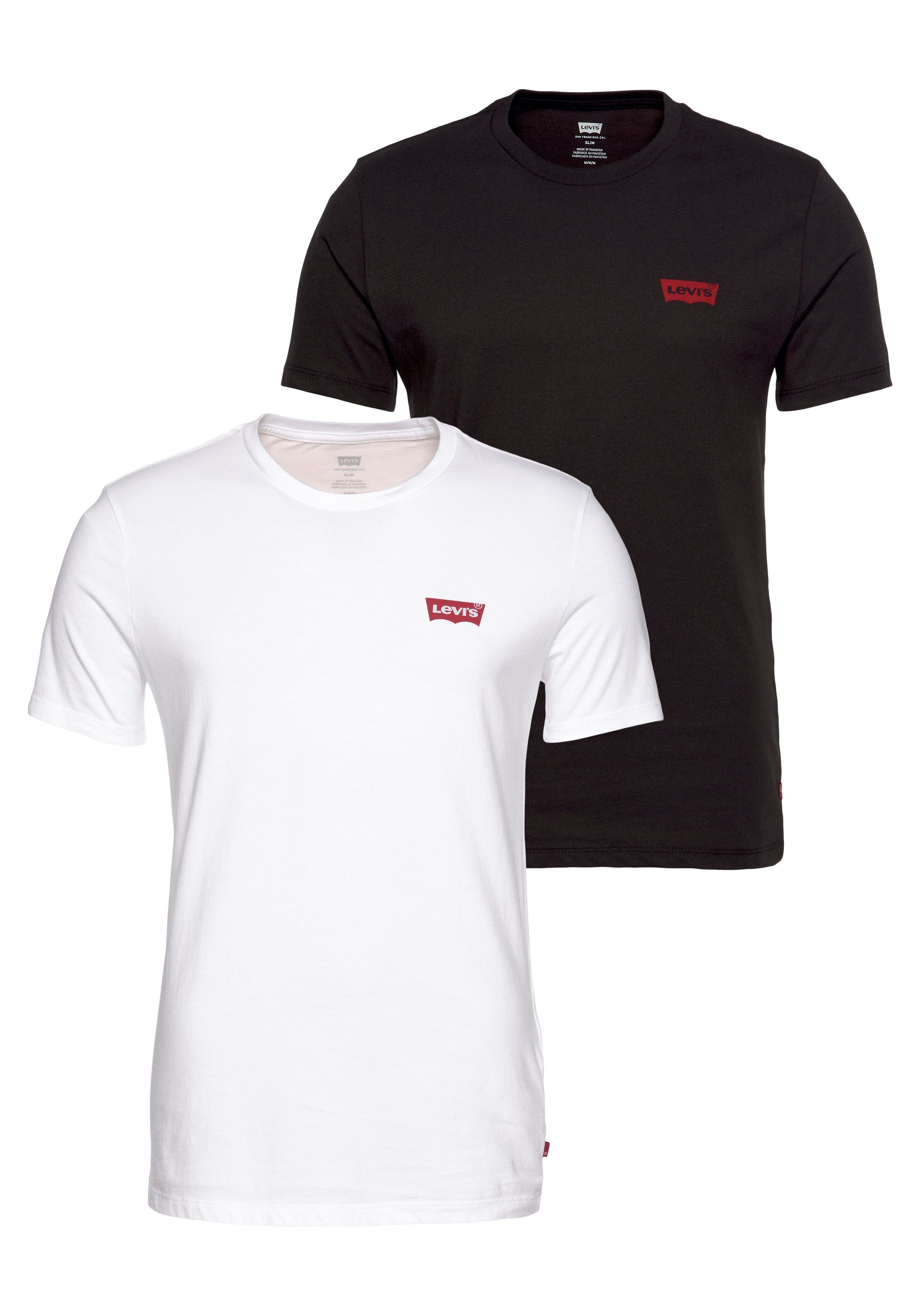 Levi's® Kurzarmshirt Brust Levi's® Logo auf black/white mit der
