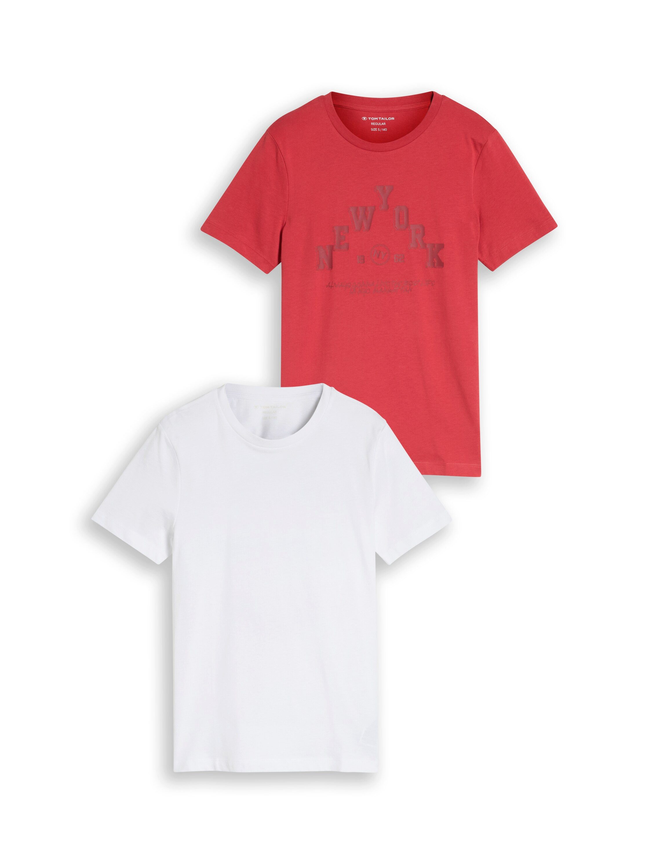 TOM TAILOR T-Shirt (Packung, 2-tlg) 2er Pack mit Print